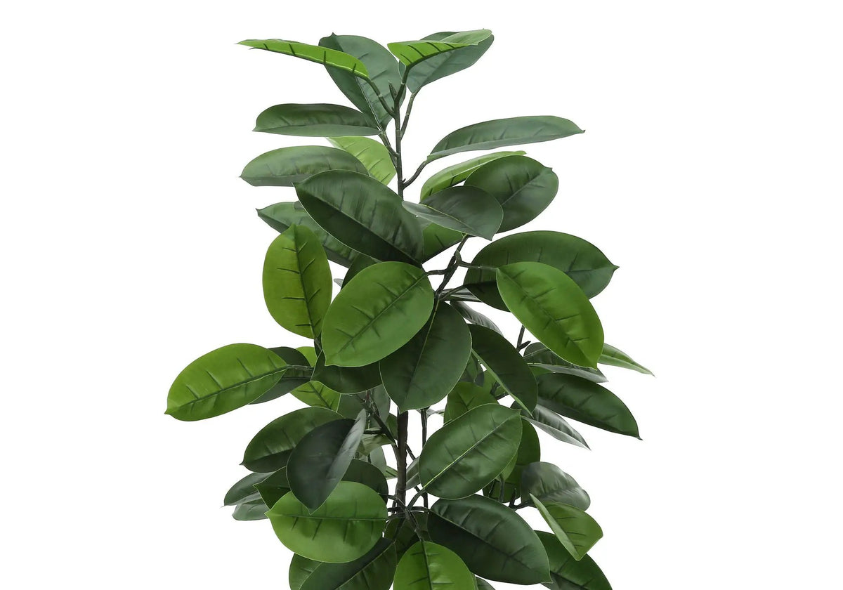 52 Inch Artificial Rubber Tree | 72 Real Touch Leaves | Indoor Faux Floor Plant | Potted