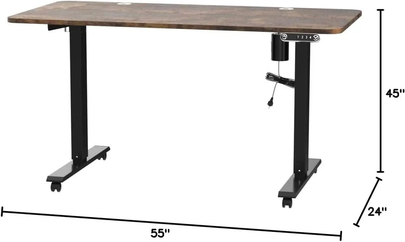Electric Standing Desk 55 x 24 In With Charging Station from PriceLows™