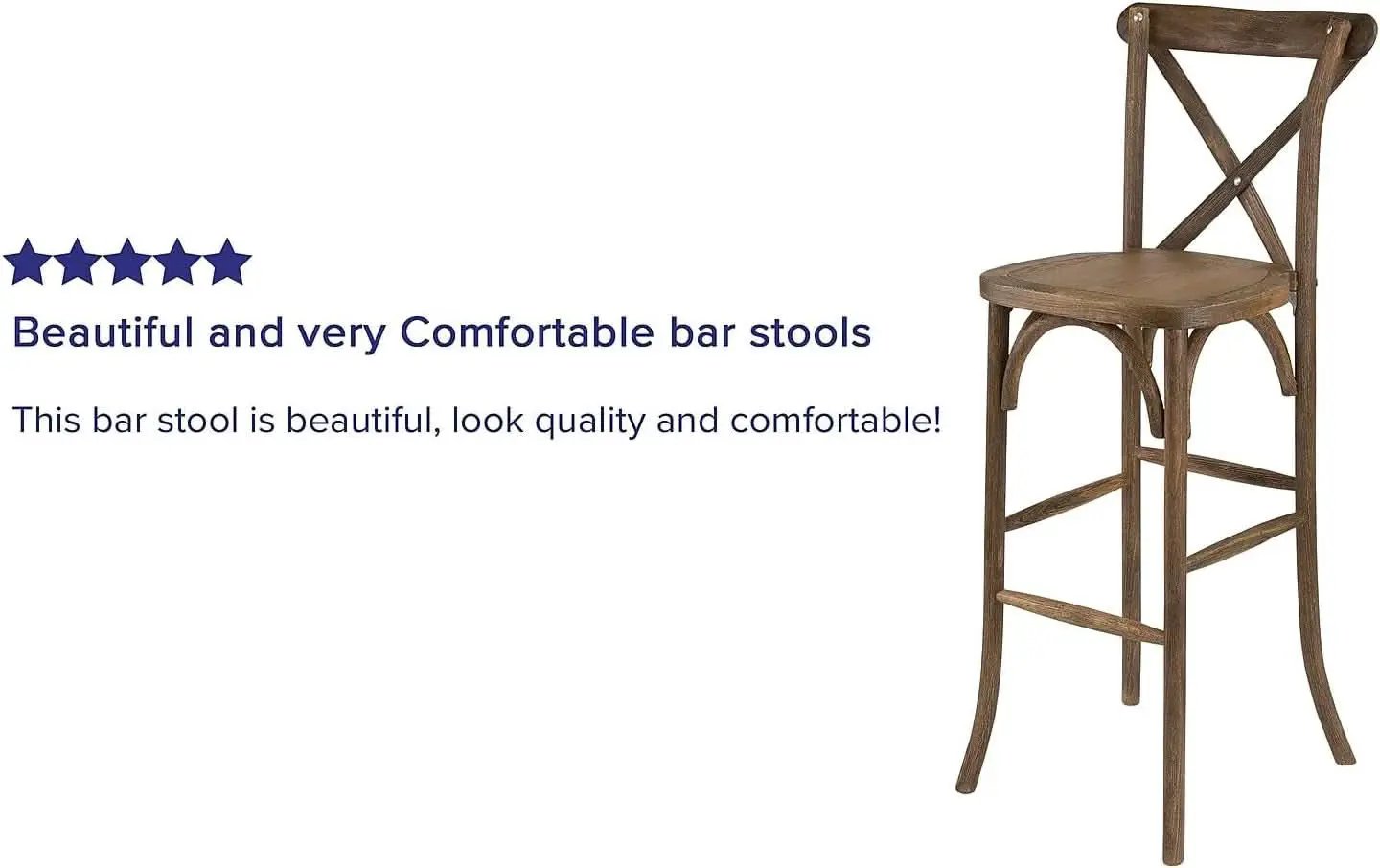 Dark Antique Wood Cross Back Barstools Set of Two from PriceLows™