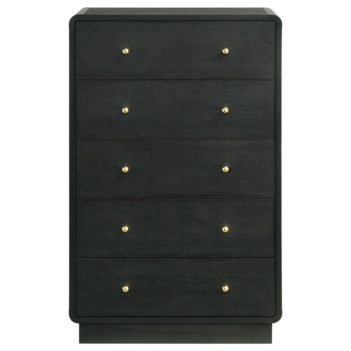 Cavelle 5-drawer Chest of Drawers | 31.5 x 16.75 x 50.75 in | Brass | Black
