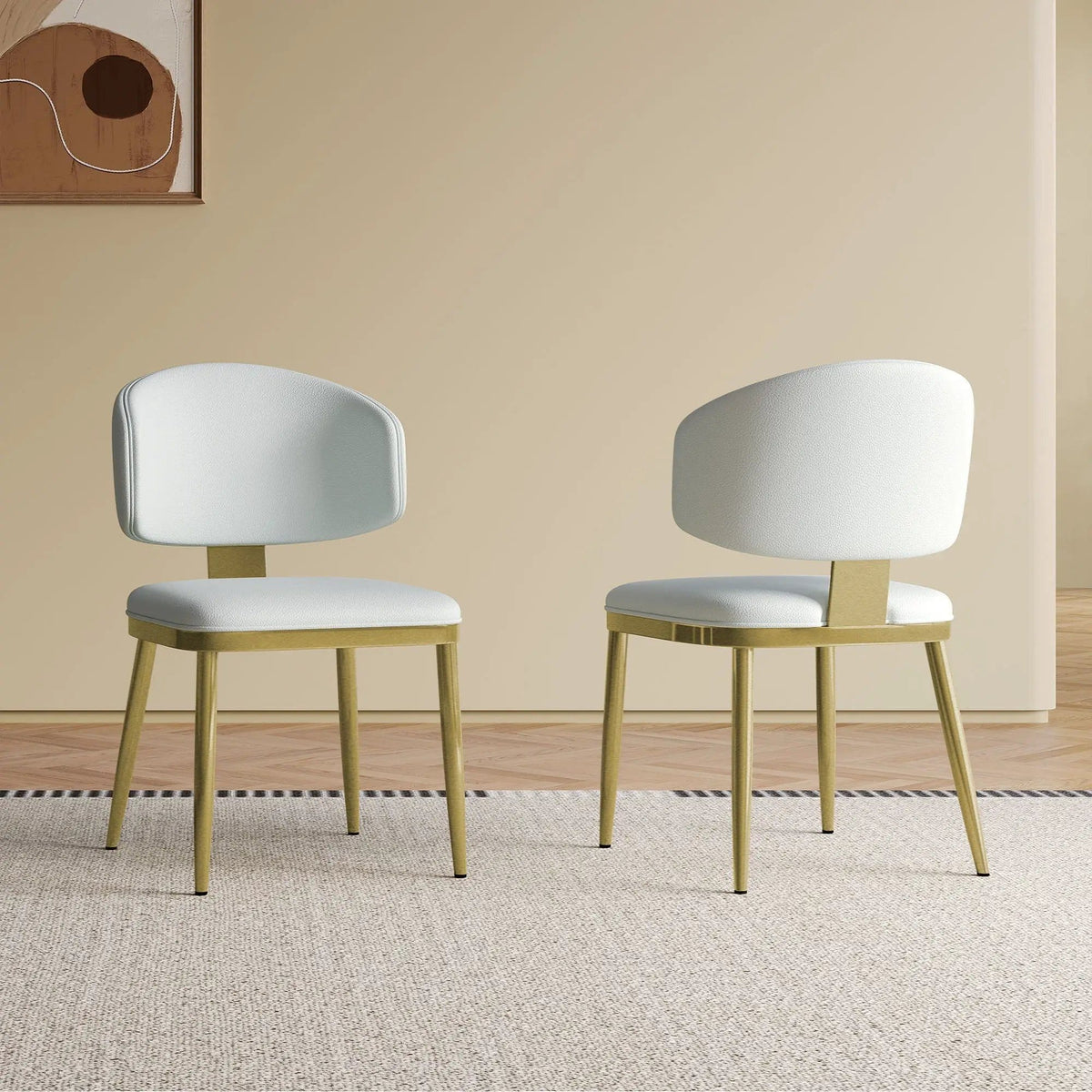Modern Dining Chairs For Kitchen (Set of 2) | 2 Pieces | Steel & Metal | Dining Room