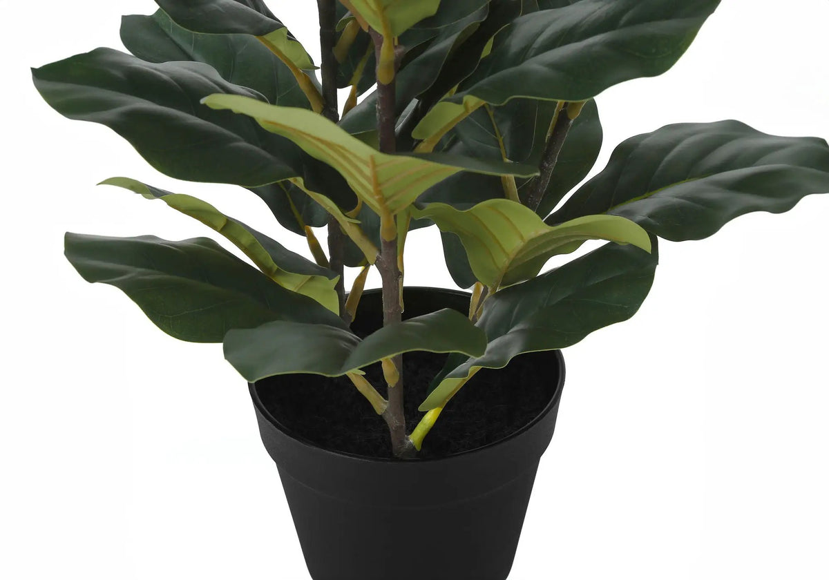 32 Inch Artificial Fiddle Tree | 45 Real Touch Leaves | Indoor Faux Floor Plant | Potted