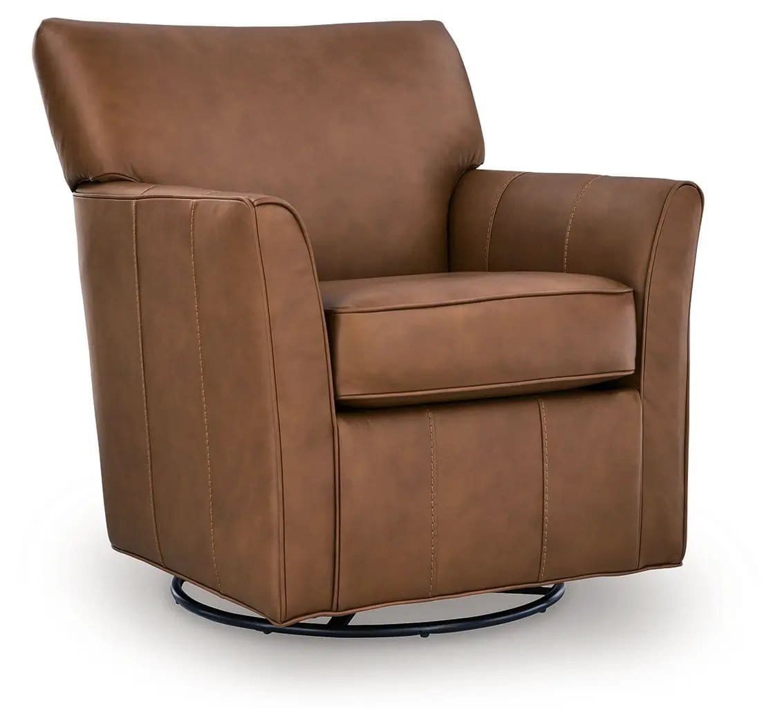 Braydunn Swivel Glider Accent Chair | 2 Pieces | Faux Leather | Living Room