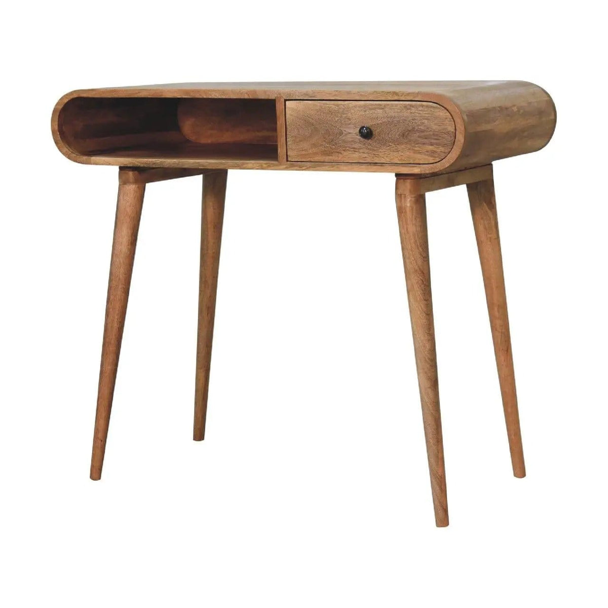 Writing Desk, Curved Chestnut | 35.43 x 17.72 x 31.5 in | Mango Wood | Home Office
