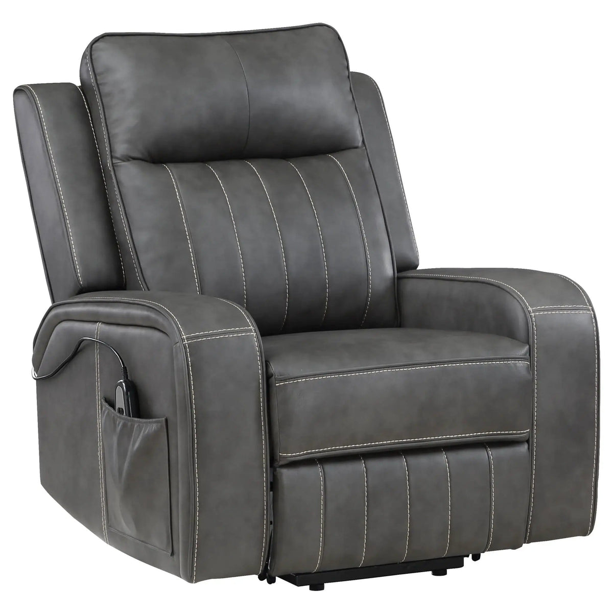 Mckinley Upholstered Power Lift Recliner Chair With Remote Control | 36.25 x 39 x 41.25 in | Metal & Plywood | Gray