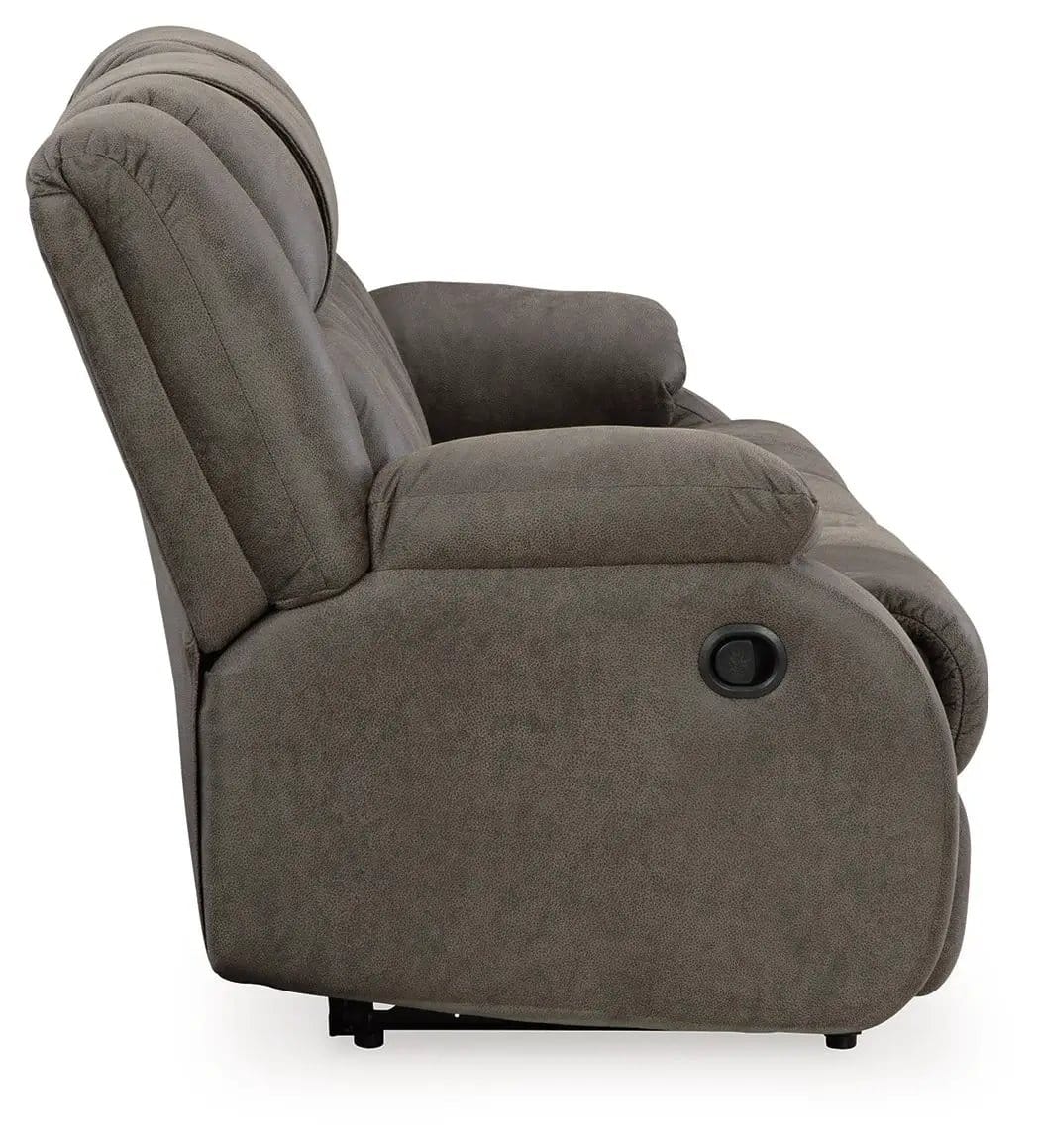 First Base Reclining Sofa | 86 x 40 x 41 in | Metal | Gunmetal