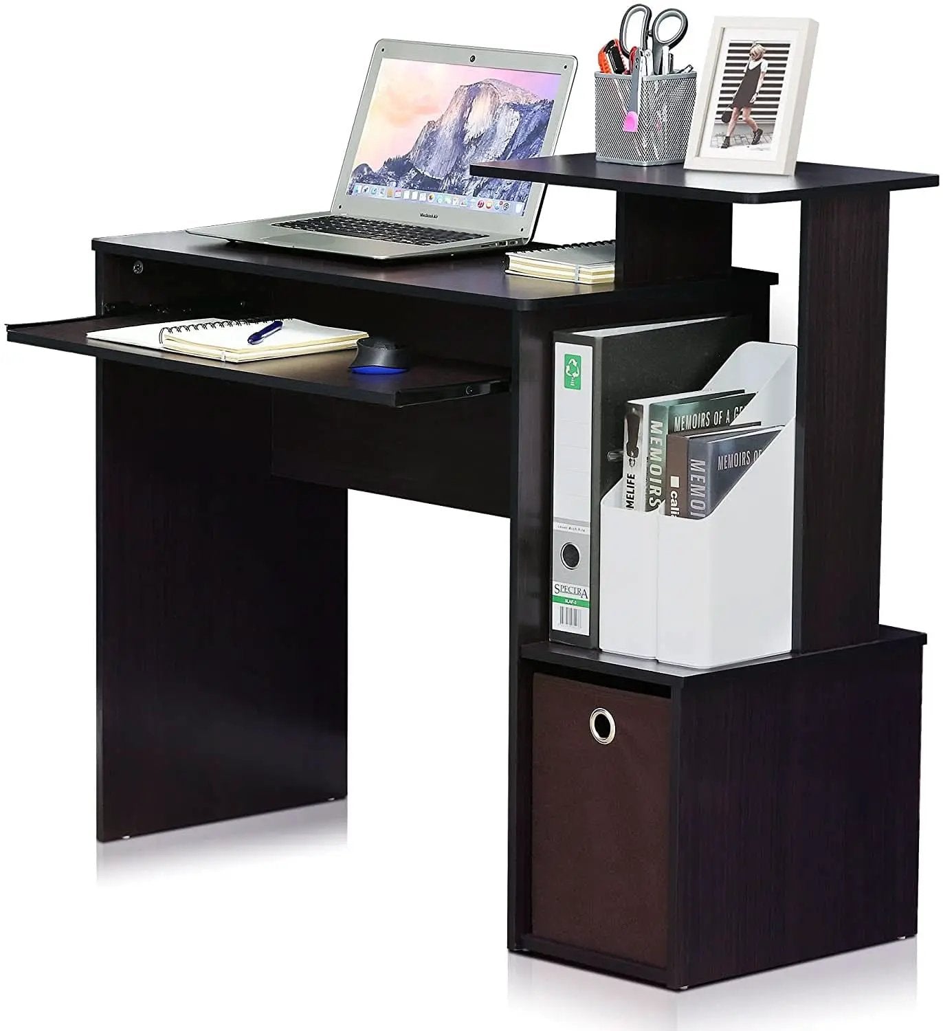 Dark Walnut Multipurpose Home Office Desk Regular Size from PriceLows™