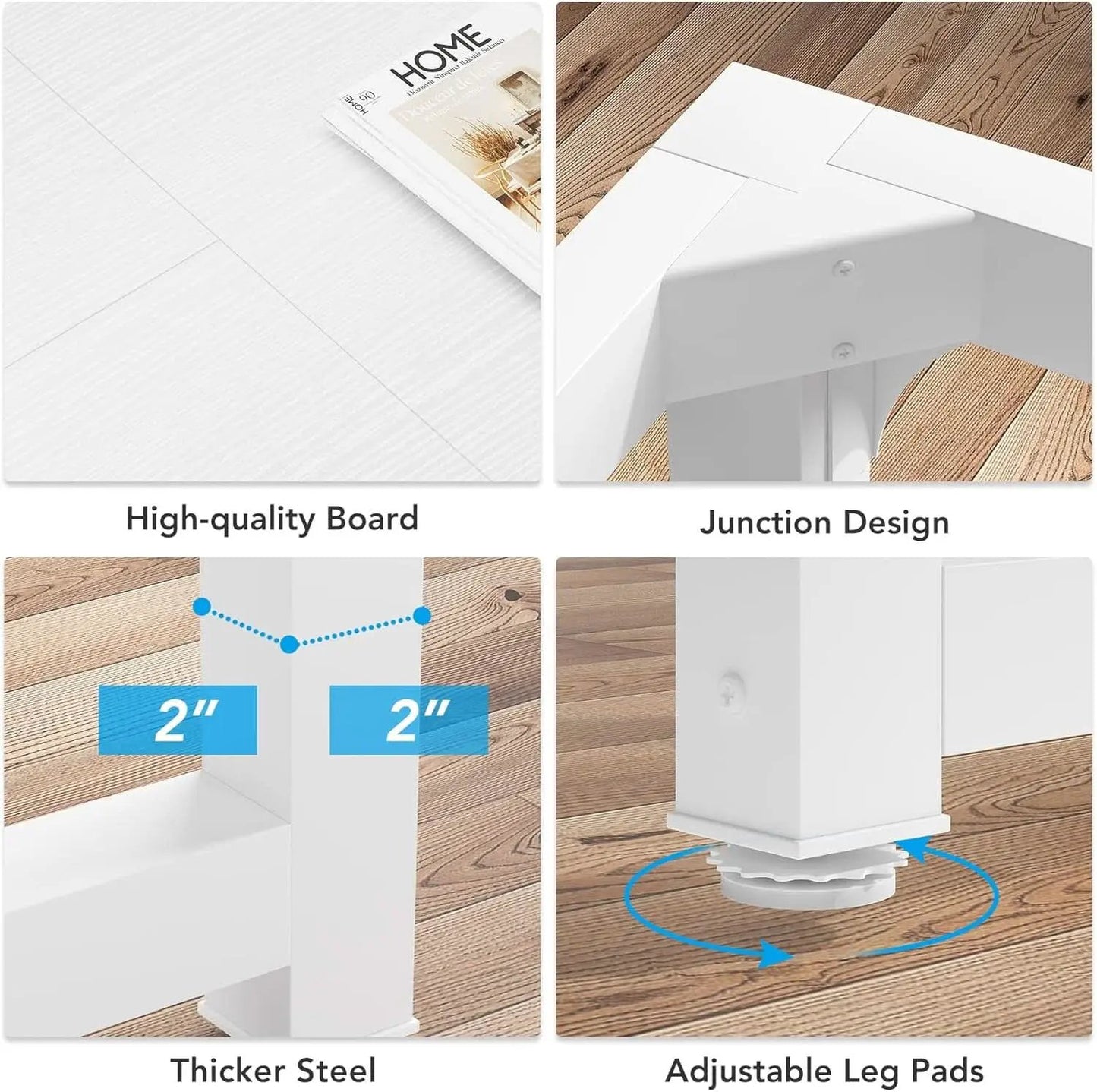 70 Inch White Executive Desk For Home Office Workspace from PriceLows™