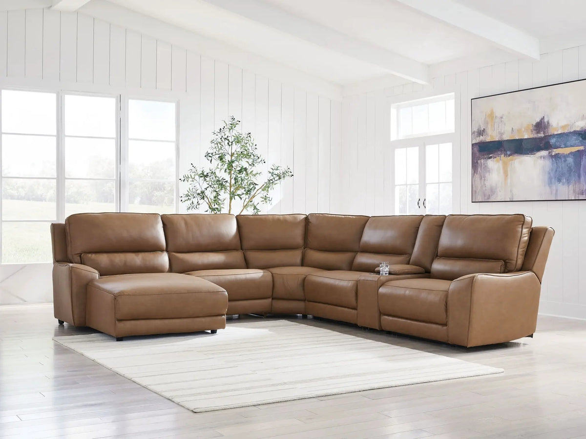 DeepWakes Power Reclining Sectional | Chaise Included | Ultra-Stylish Design | 130 Inch Length