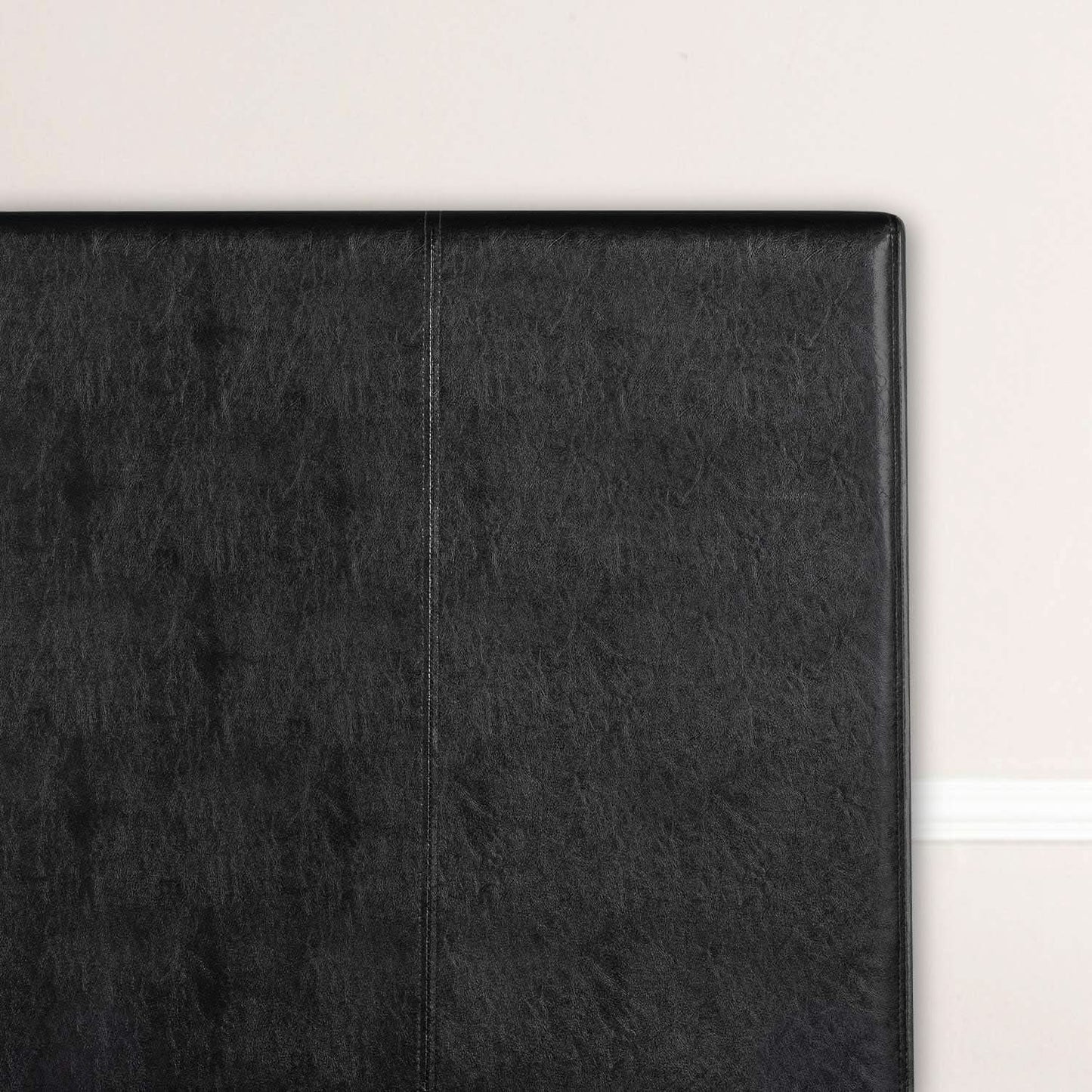 Queen Faux Leather Platform Bed Frame With Wood Slats from PriceLows™
