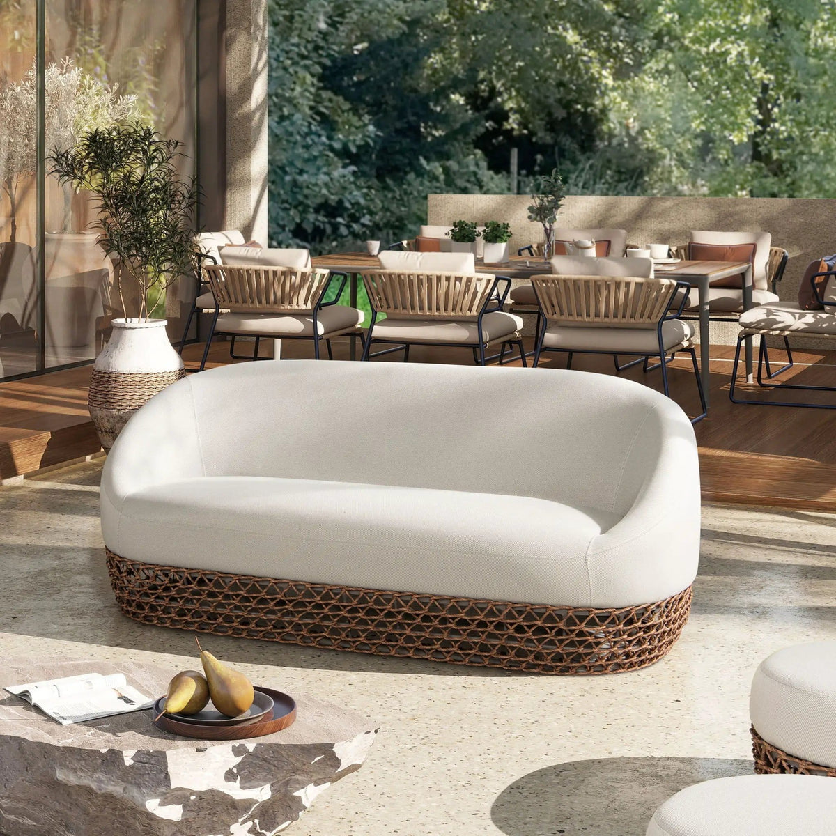 Willow Upholstered Patio Deep Seating Sofa | 36 x 71 x 28.5 in | Acrylic | Living Room