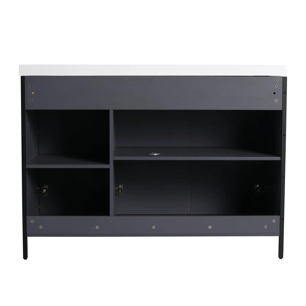 Contemporary Freestanding Bathroom Vanity With Adjustable Shelves | 5 Pieces | Stainless Steel & Metal | Bathroom