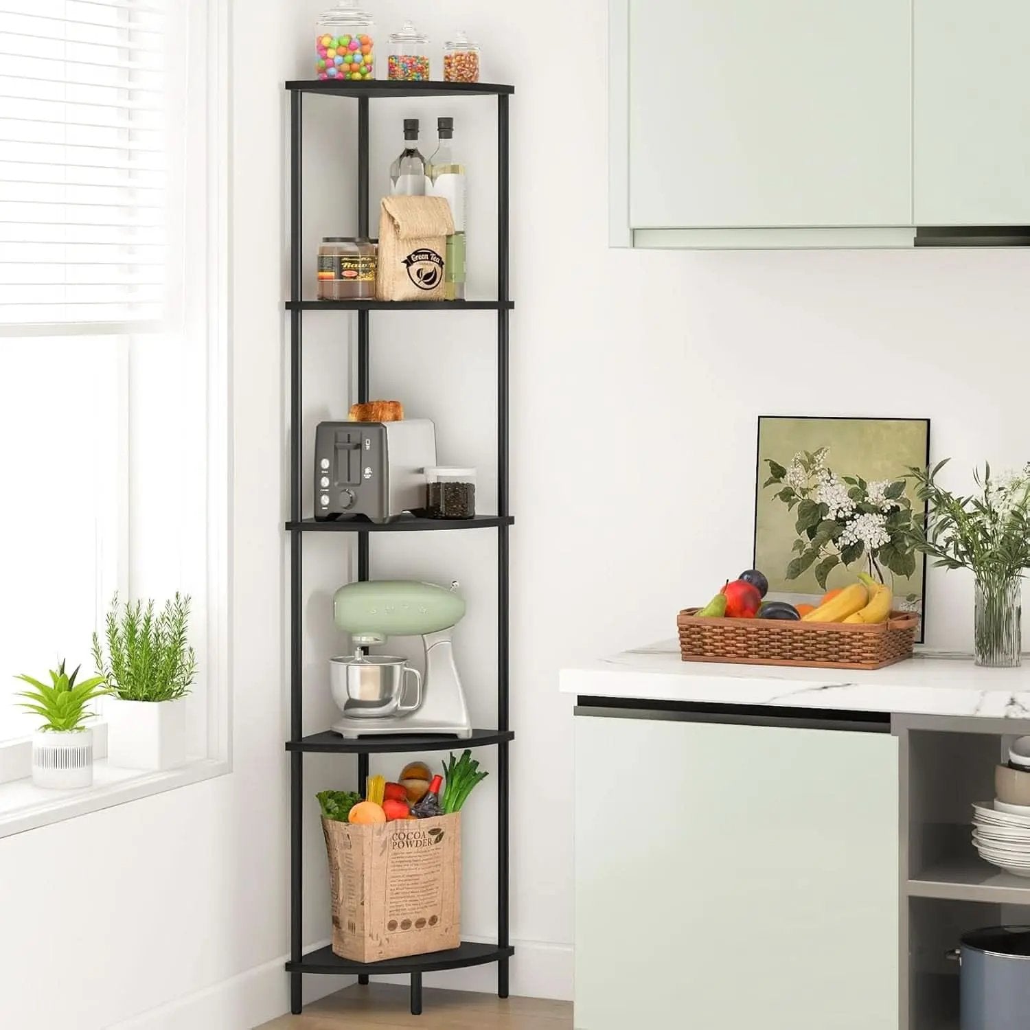 65 Inch Corner Shelf Stand 5 Tier Bookshelf For Home from PriceLows™