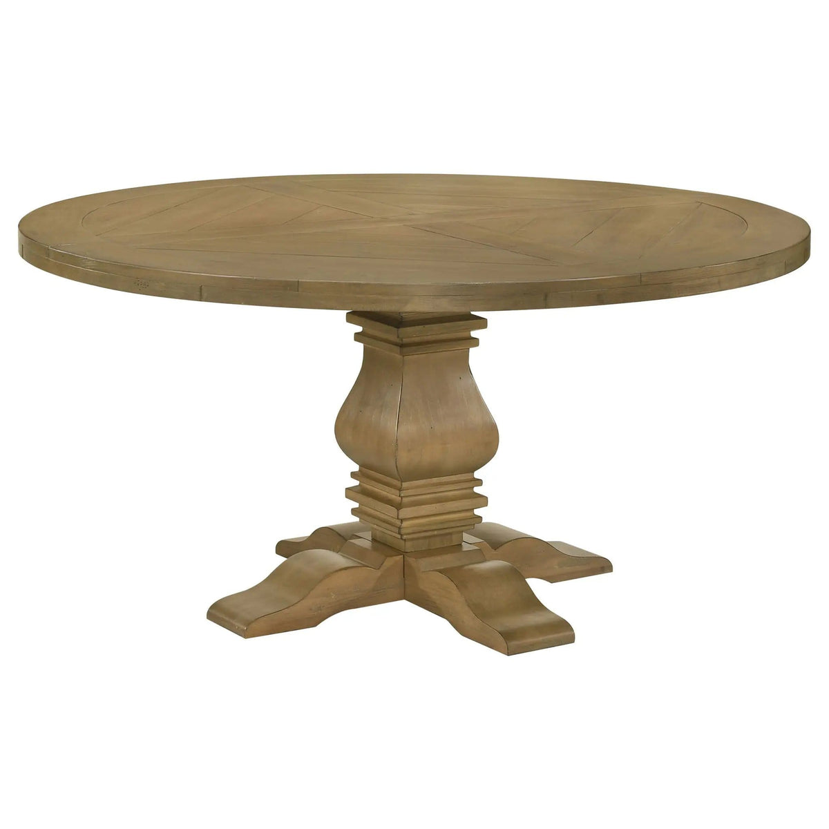Florence Round 60-inch Wood Dining Table Rustic | 59.75 x 59.75 x 30 in | Veneer & Wood | Honey