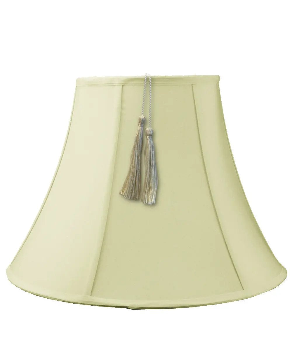 Bell Lamp Shade | 20x15 Inch | Shantung Fabric | Eggshell With Tassel