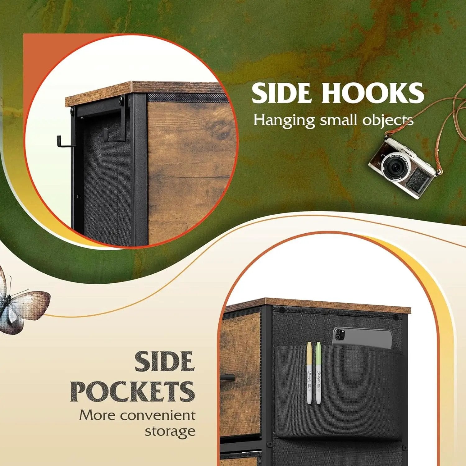 Dresser With 10 Drawers In Rustic Brown Wood Grain Finish from PriceLows™