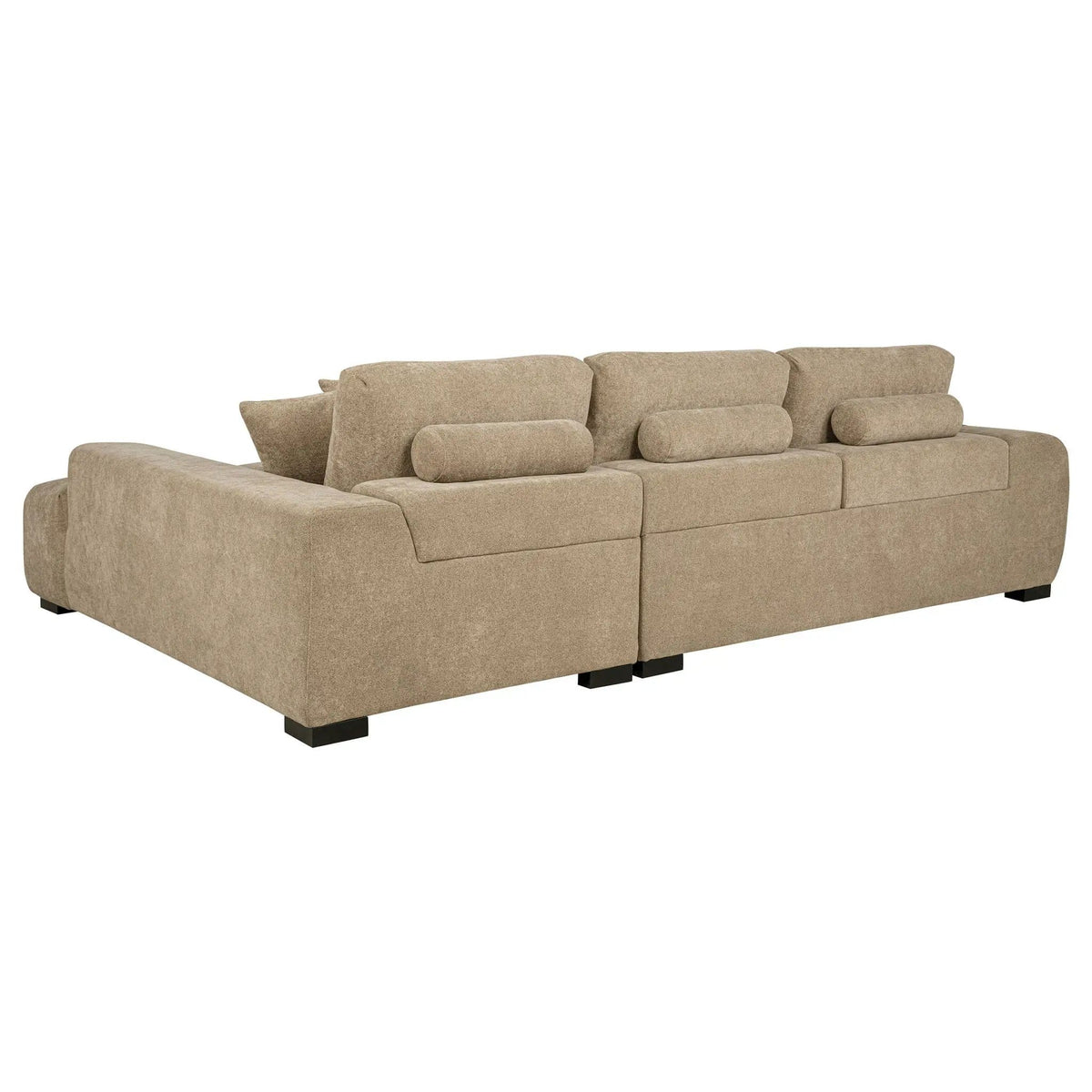 Octavia Upholstered Sectional Chaise Sofa Camel | 119.25 x 79.5 x 35.5 in | Living Room Furniture | Living Room