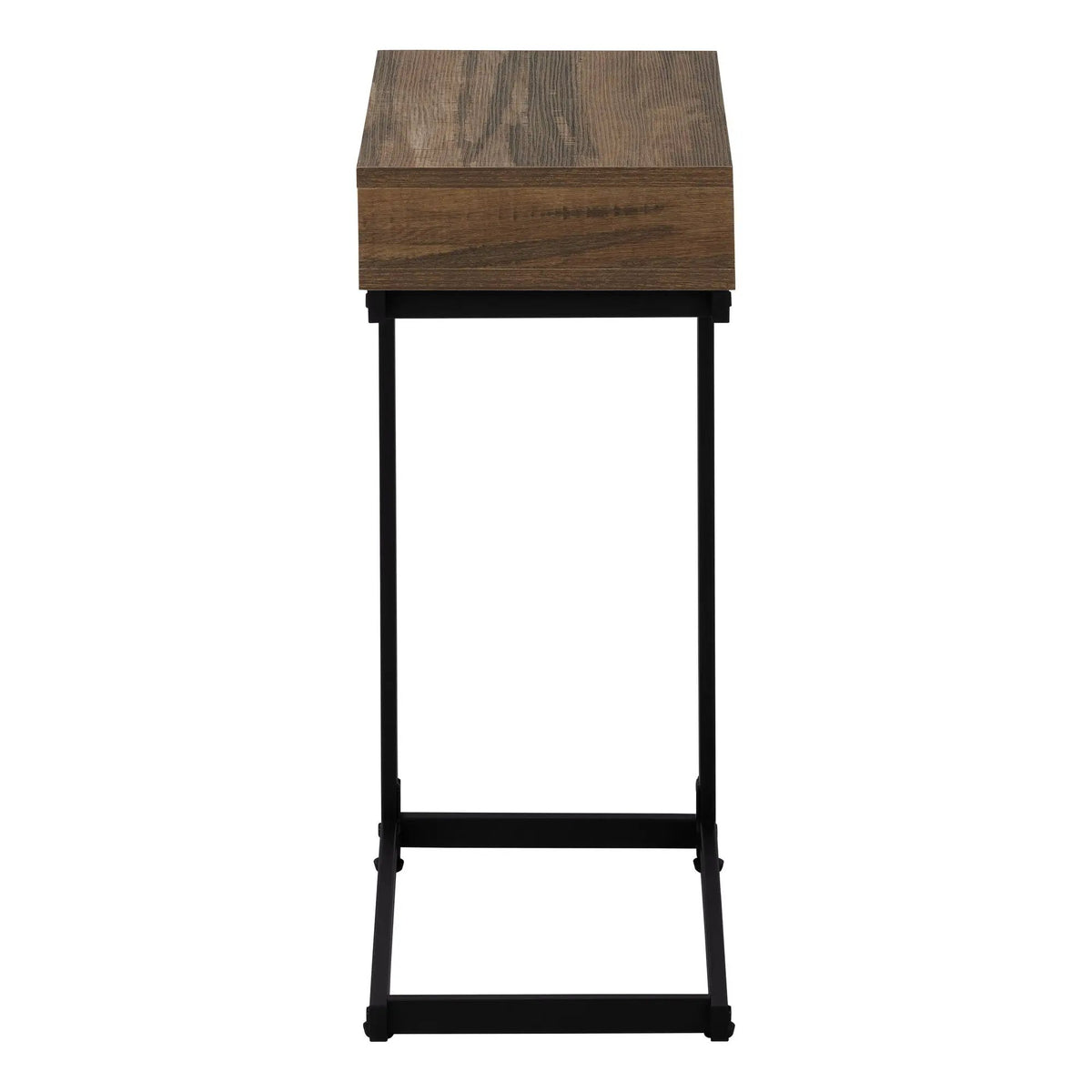 C-Shaped Accent Table | Sturdy Metal Base | Thick Panel Top | Contemporary Design