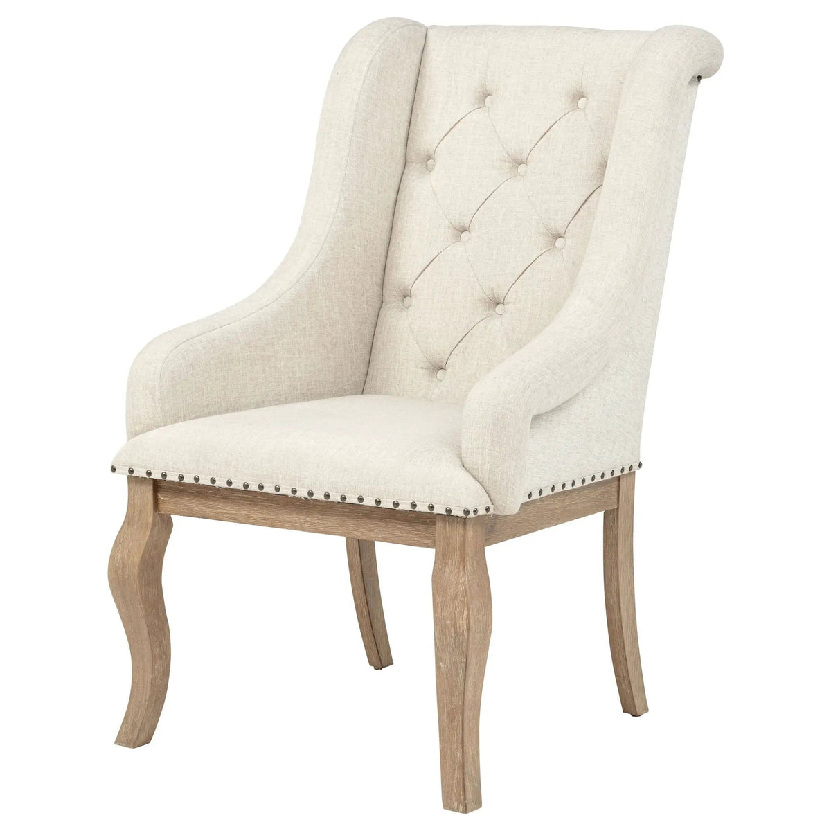 Brockway Upholstered Arm Chair Barley Brown (Set of 2) | 26.5 x 30 x 43.25 in | Wood | Living Room