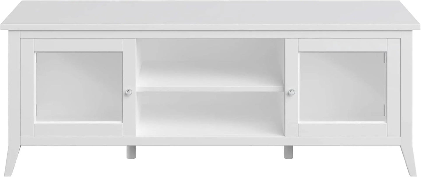 55 Inch TV Stand White With Storage Shelves And Cubbies from PriceLows™