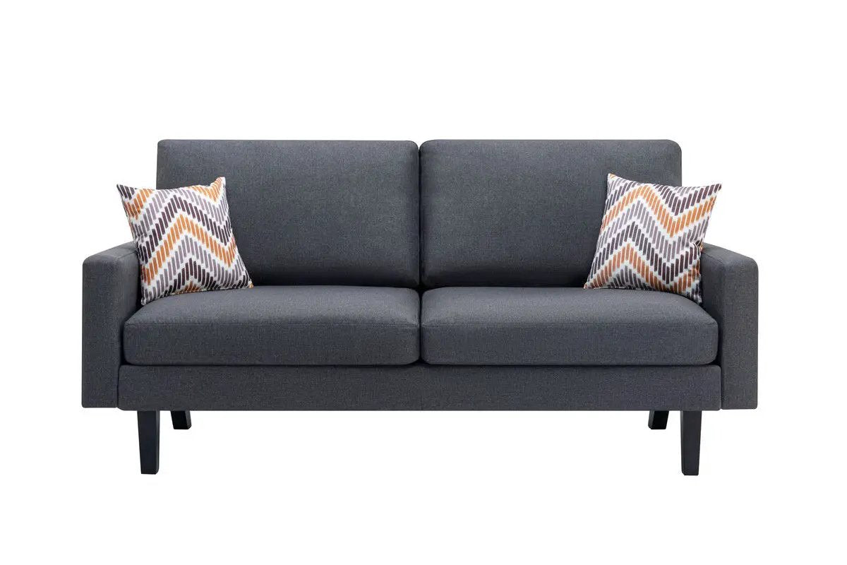 Bahamas Minimalistic Sofa | 2 Throw Pillows | Classic Design | 70 Inch Width