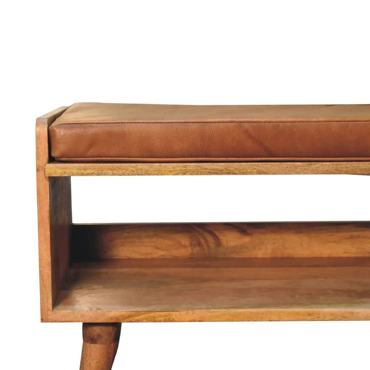 Solid Wood Bench With Upholstered Sea | 3 Pieces | Mango Wood | Home