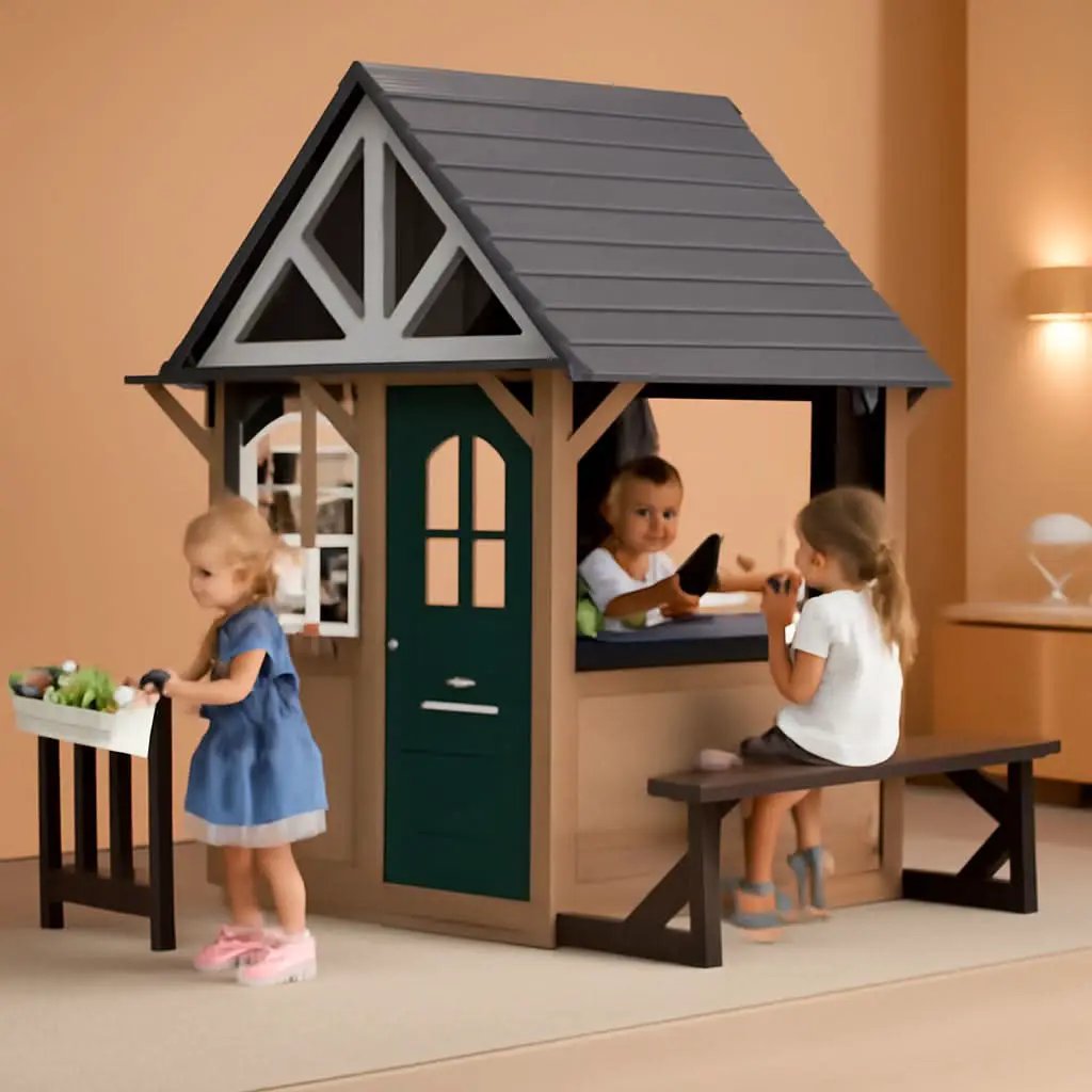 Premium Large Fir Wood Outdoor Playhouse DutchDoor from PriceLows™