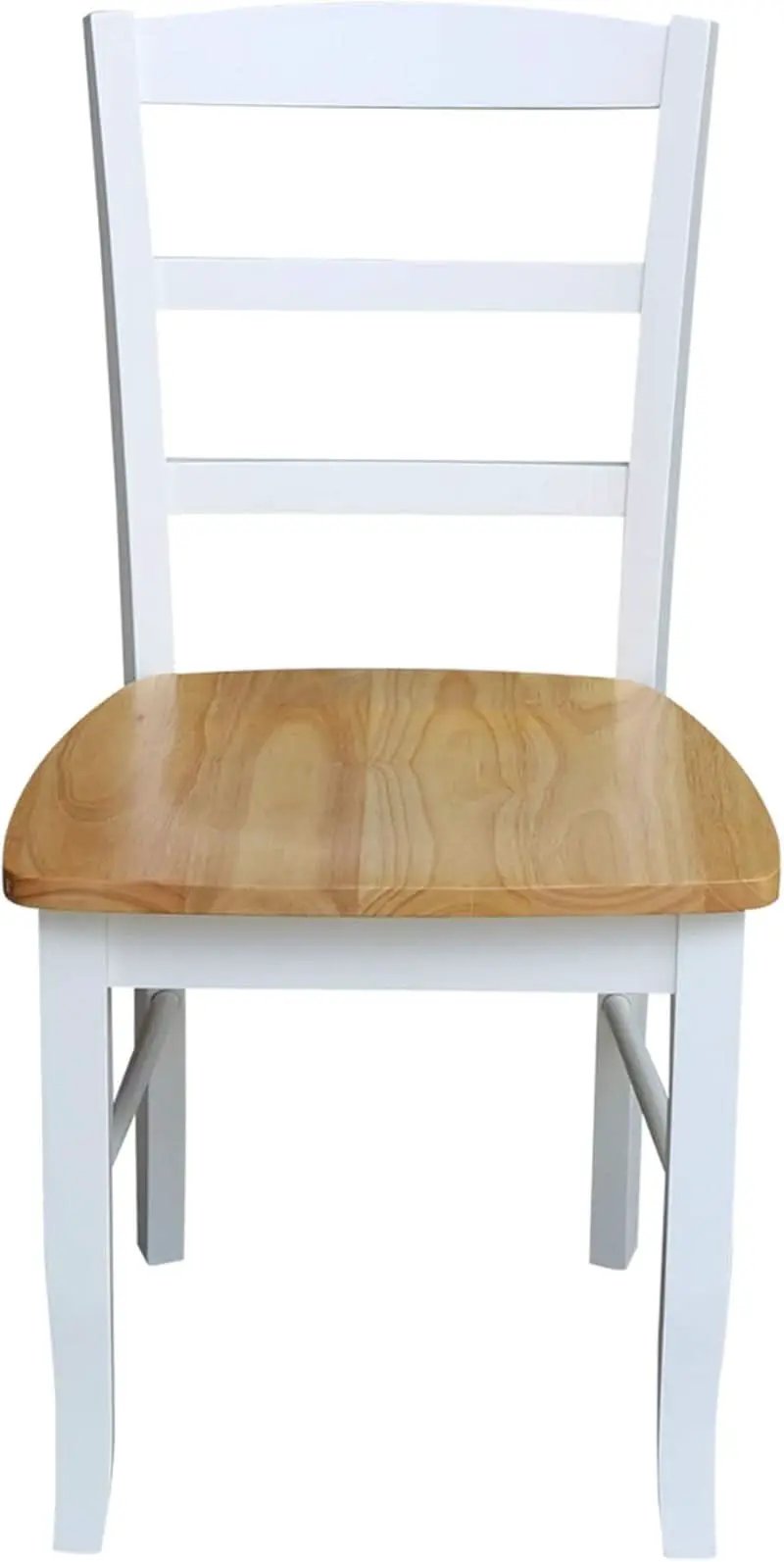 Madrid Ladderback Dining Chairs Parawood Construction White Natural from PriceLows™