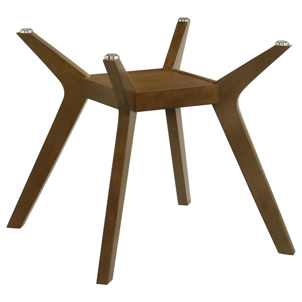 Paxton Square Wood Dining Table Base | 41.25 x 41.25 x 29 in | Rubberwood & Glass | Brown