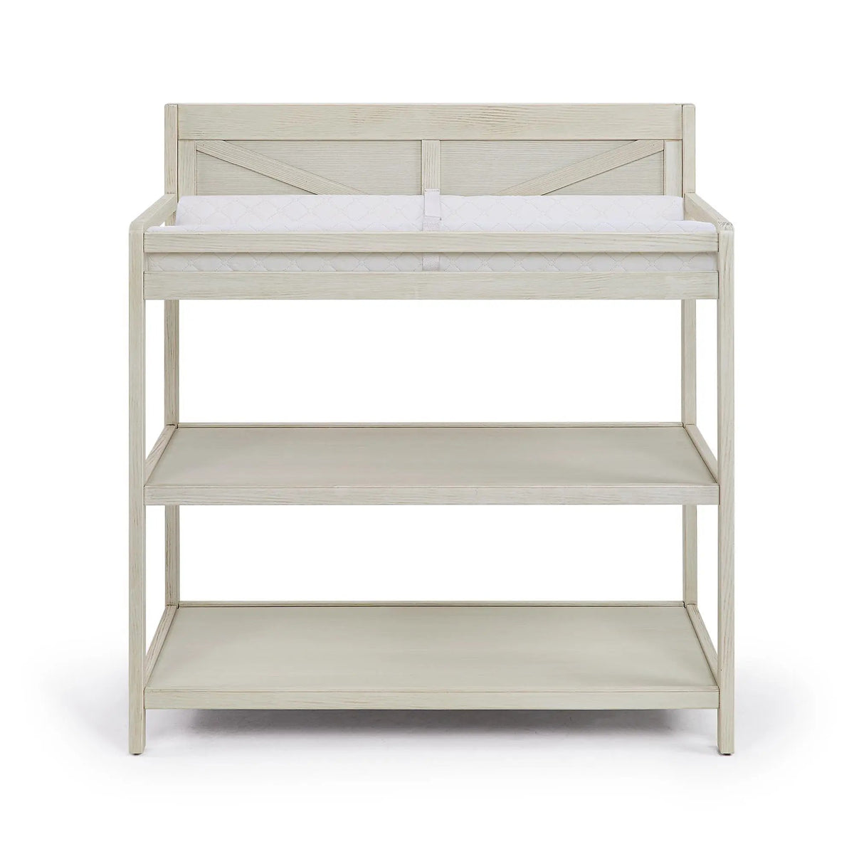 Barnside Changing Table | Vintage Style | 4 Side Rails | Two Storage Shelves