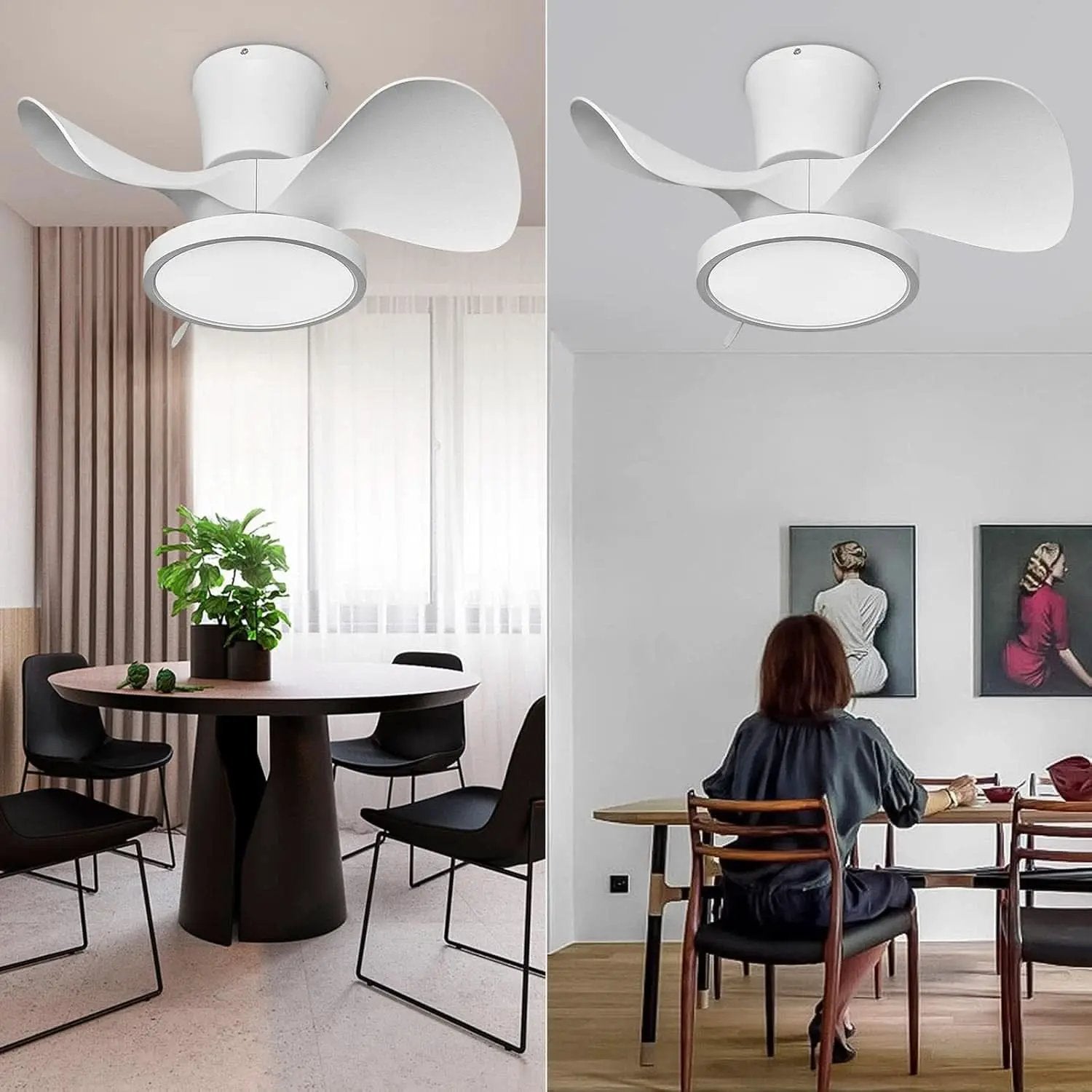 22 Inch Quiet Ceiling Fan With LED Light And Remote Control from PriceLows™