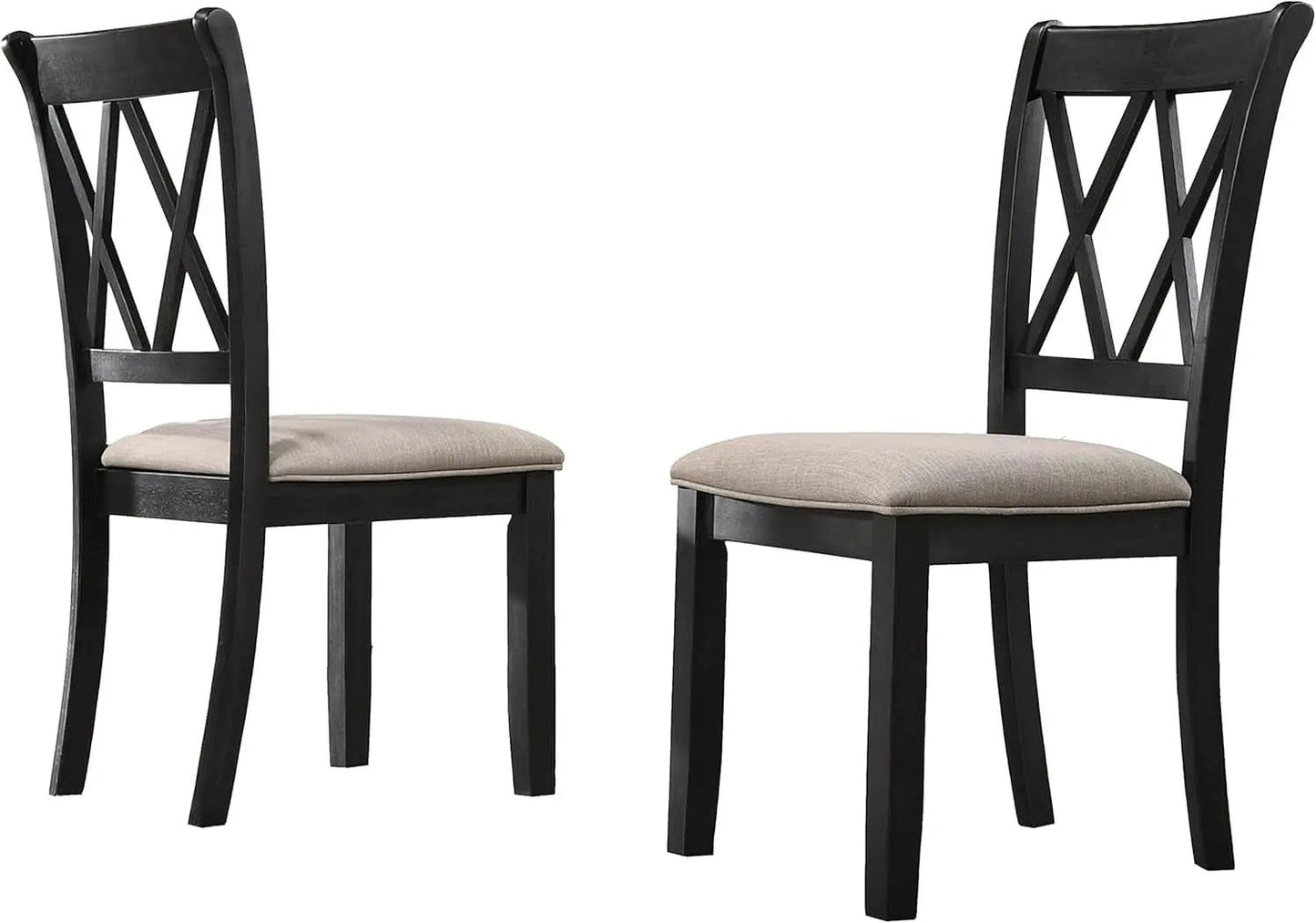Windvale Black Cross Back Fabric Upholstered Dining Chair Set Of 2 from PriceLows™