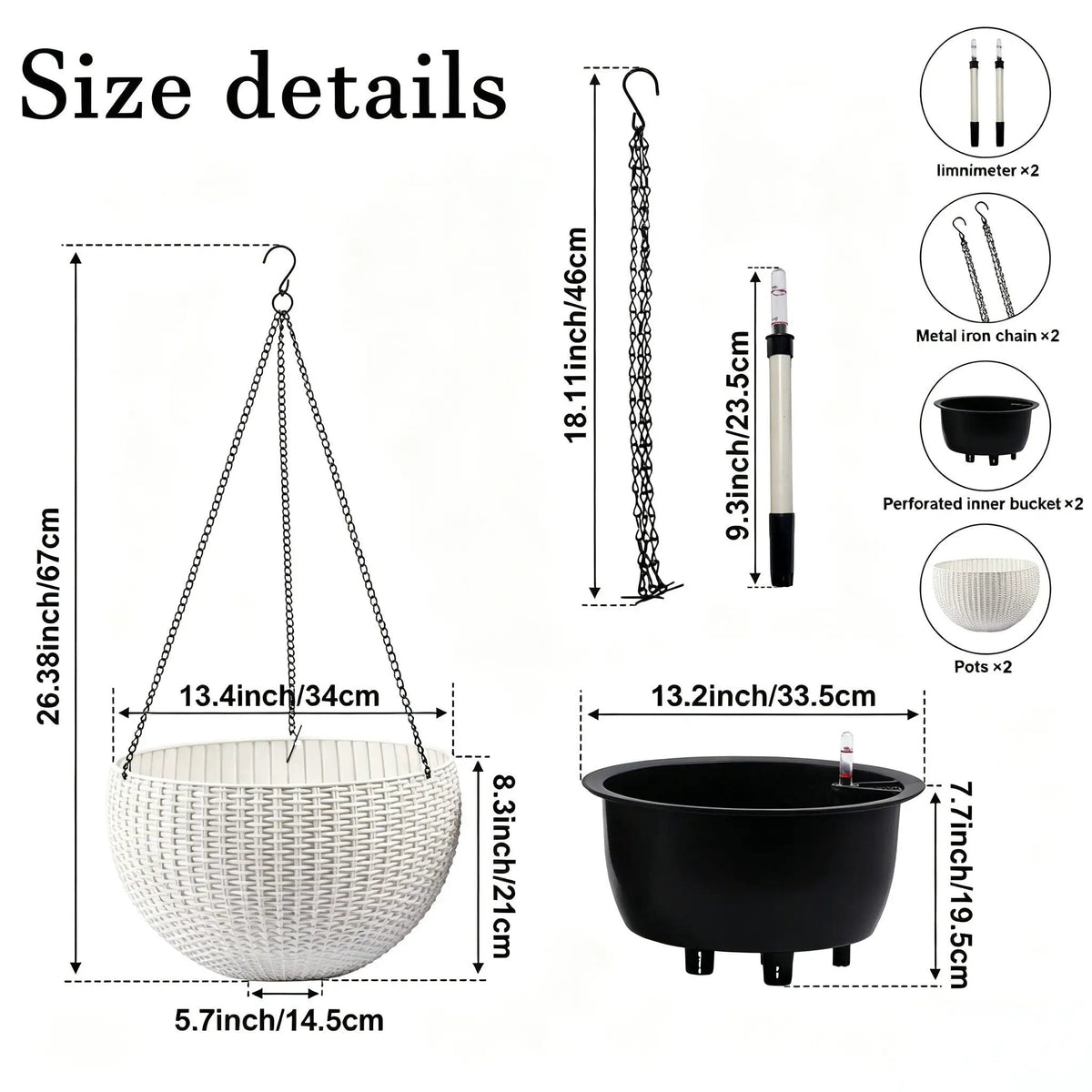 Hanging Planter | Self Watering | Breathable Design | Large Capacity
