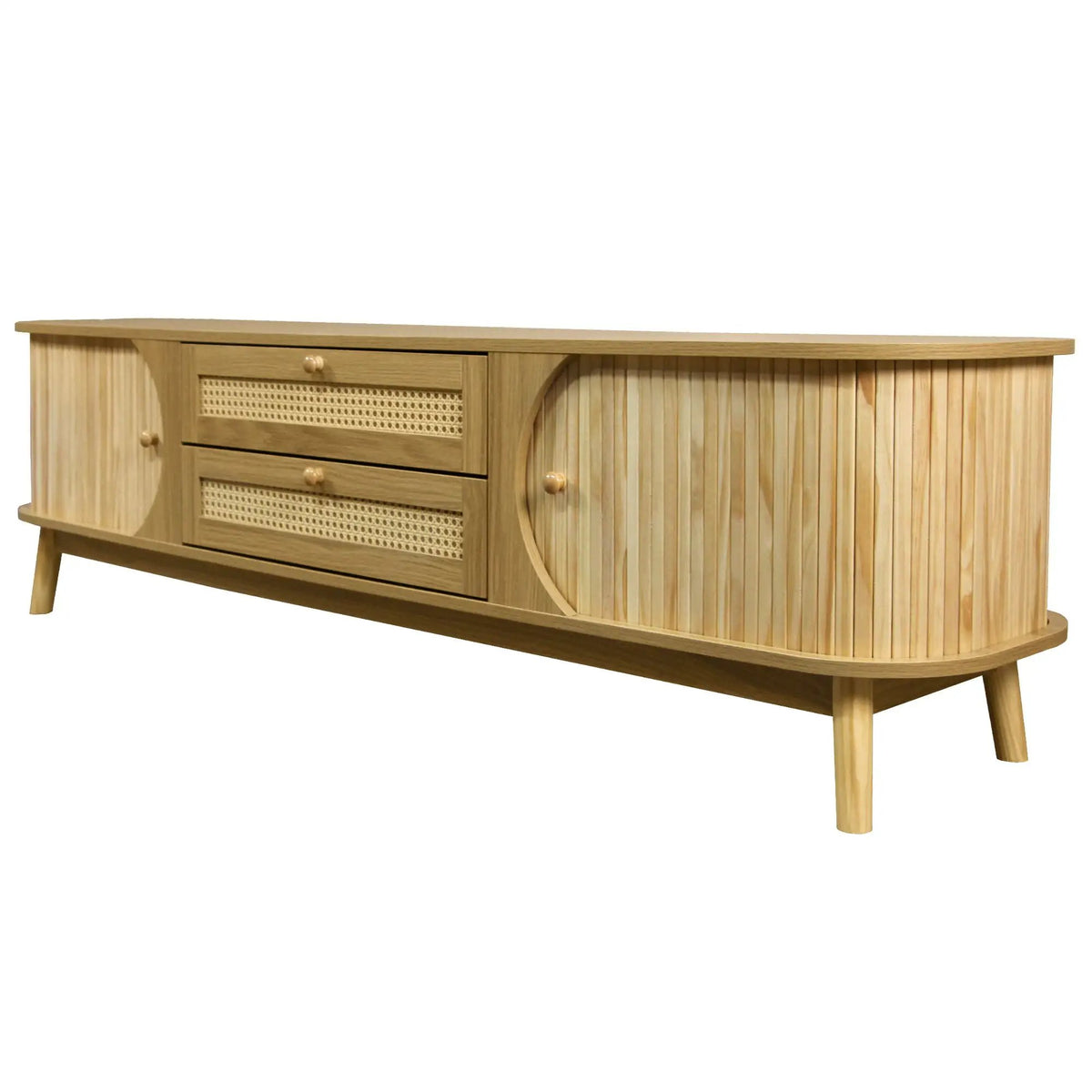 Rattan TV Stand | Fits TVs Up To 75 Inches | Modern Farmhouse Media Console