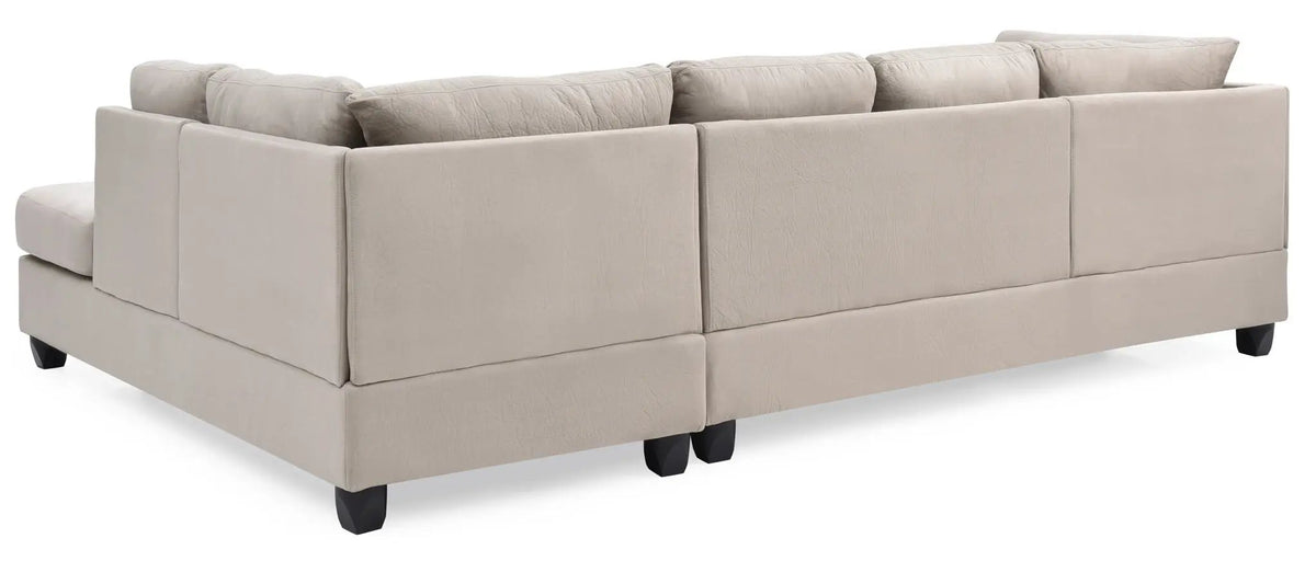 Malone Comfort Sectional | Pocketed Coil And Foam Seating | Removable Backs | 111 Inch Length