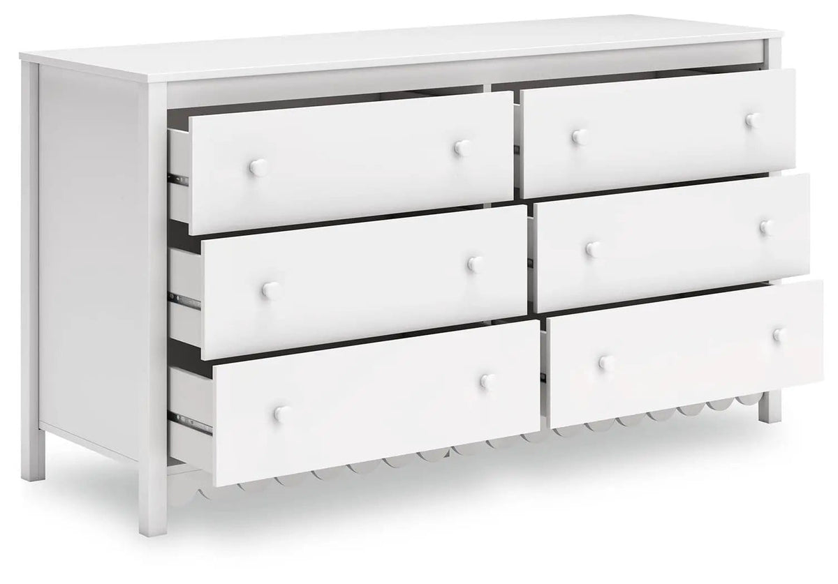 Hallityn Six Drawer Dresser | 60.75 x 19.84 x 32.72 in | Engineered Wood & Mdf | White