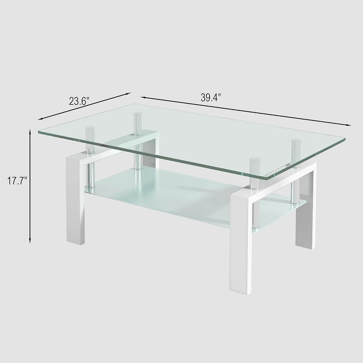 Tempered Glass Table | Hidden Storage | Easy Assembly