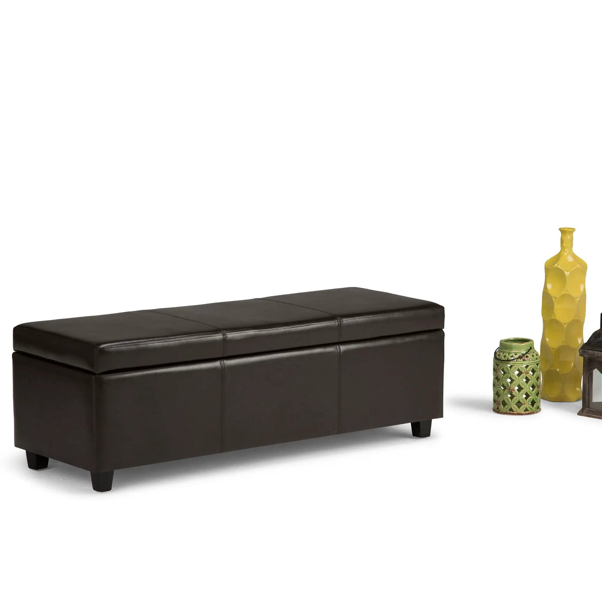 Storage Ottoman Bench | Solid Wood Frame | High Density Foam