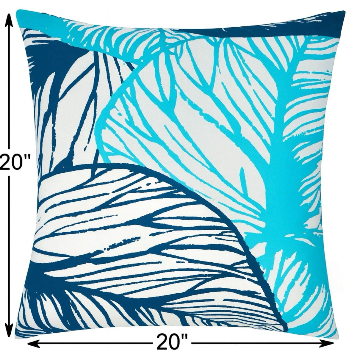 Leaf Vein Outdoor Pillow | Indigo | Mold And Mildew Resistant | Removable Cover