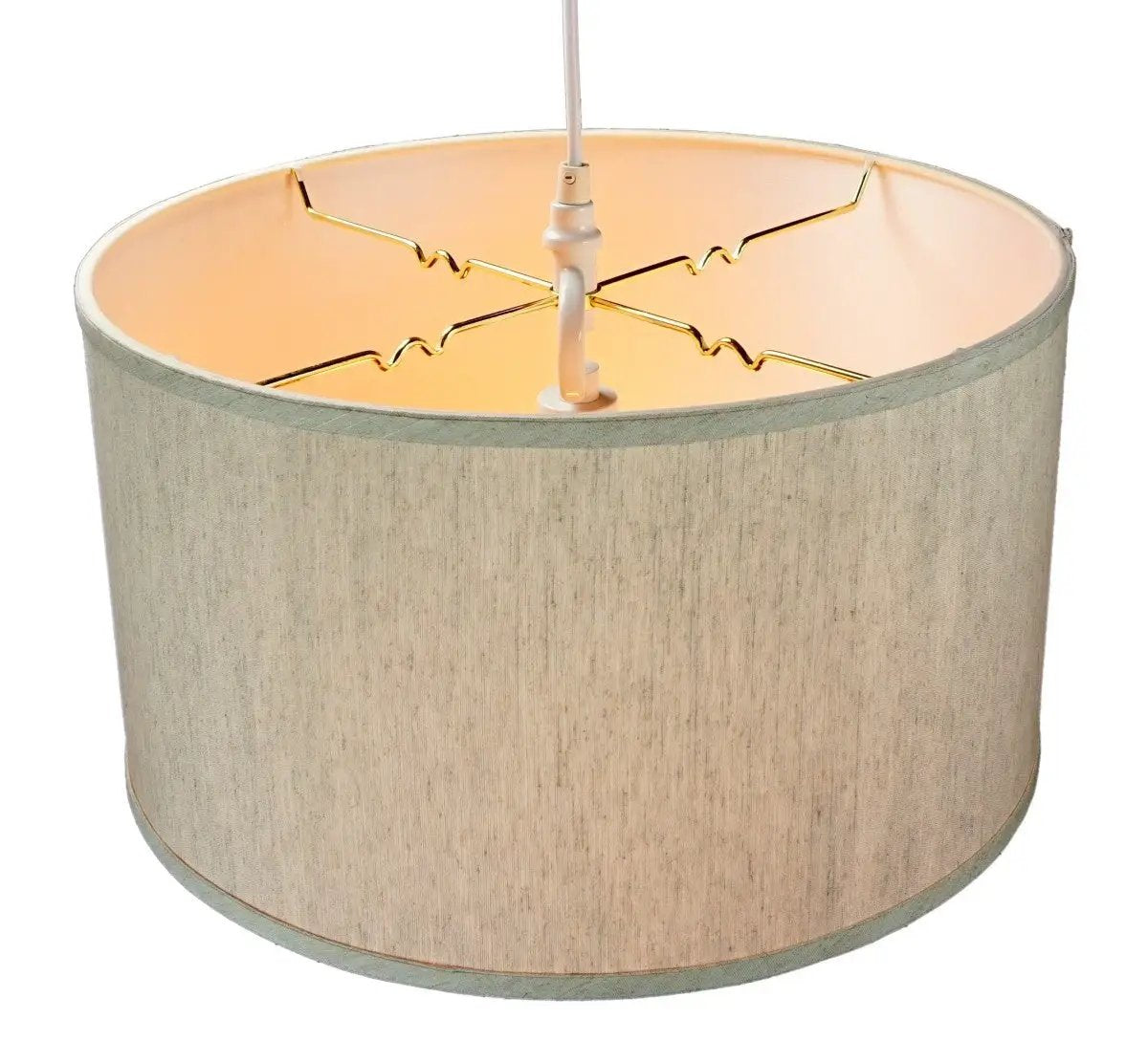 Plug In Swag Pendant | 1 Light | 16 Inch Width | Textured Oatmeal Shade