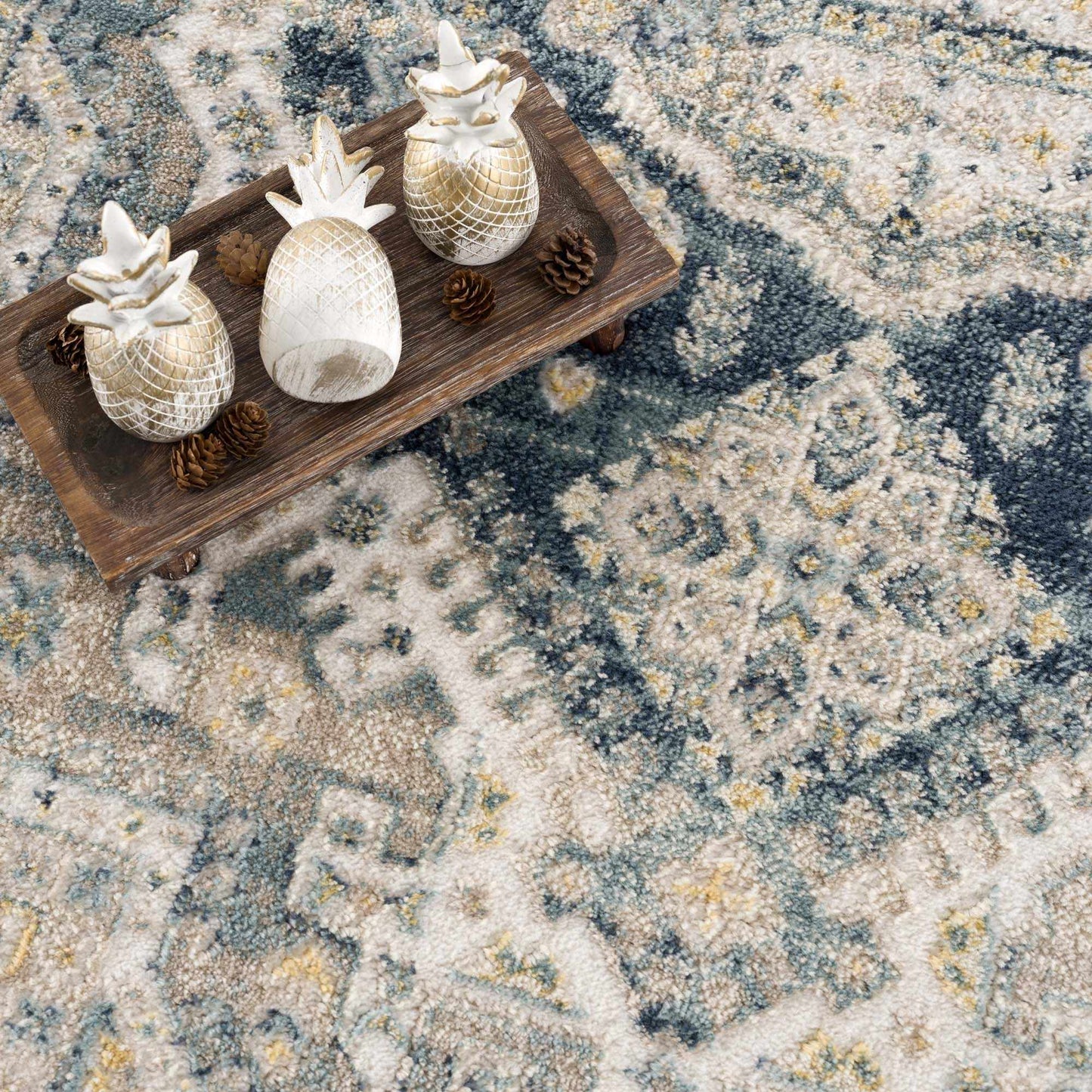 Brend Blue Medallion Area Rug from PriceLows™