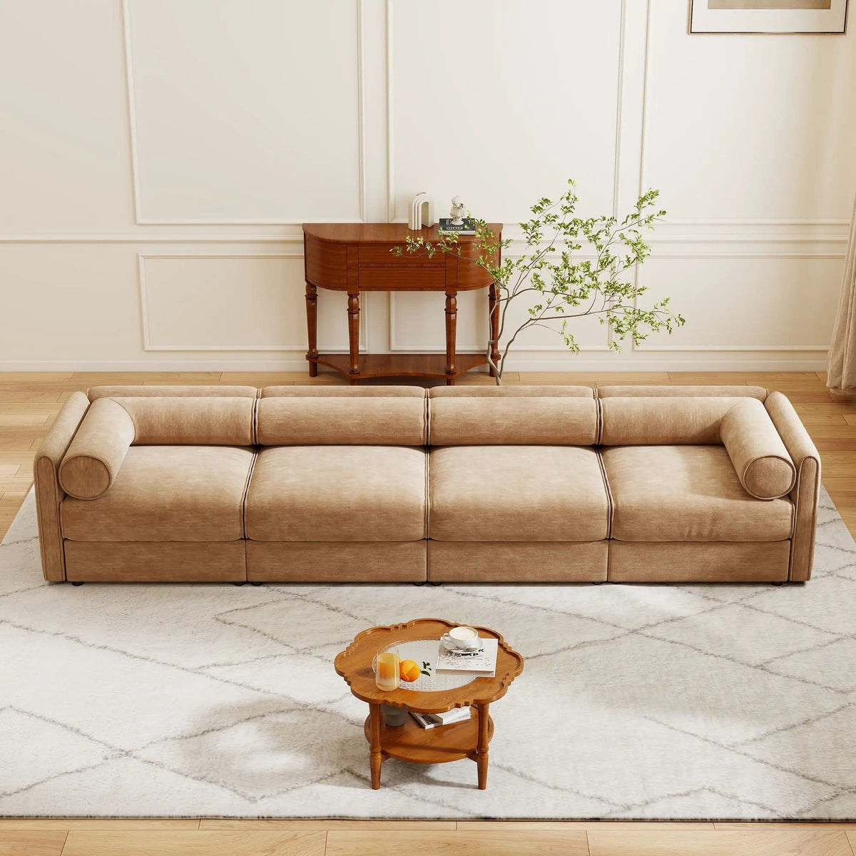 Stylish Sofa With Storage Seat And Cylindrical Backrest | Stationary Sofa | Living Room Furniture | Living Room