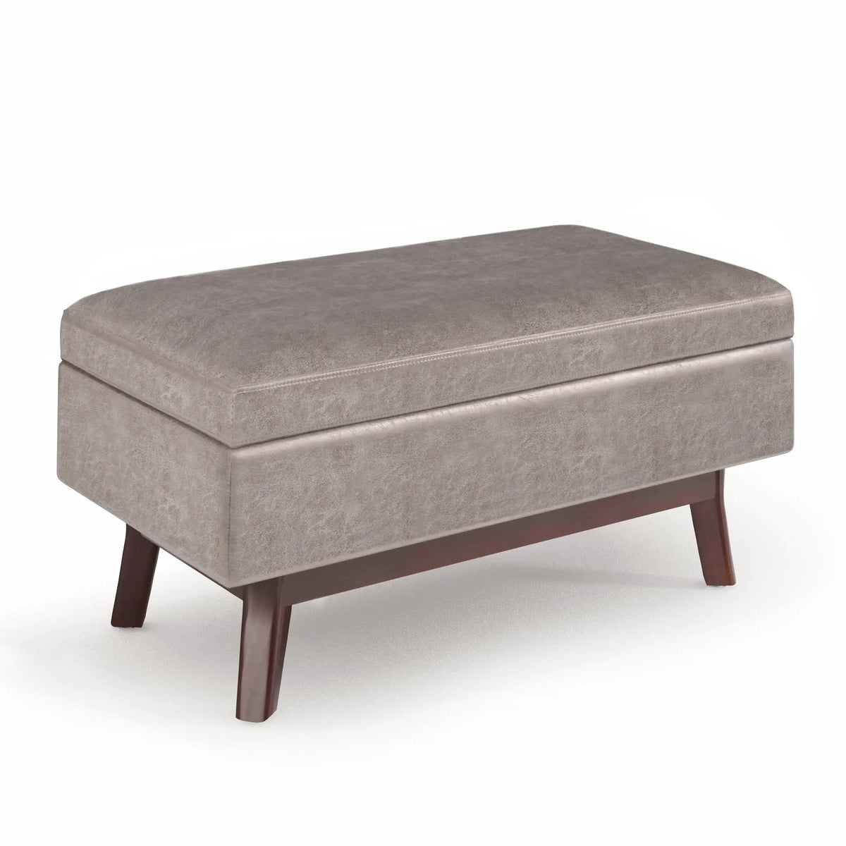 Storage Ottoman | Rectangular Design | Solid Wood Frame | Lift Top