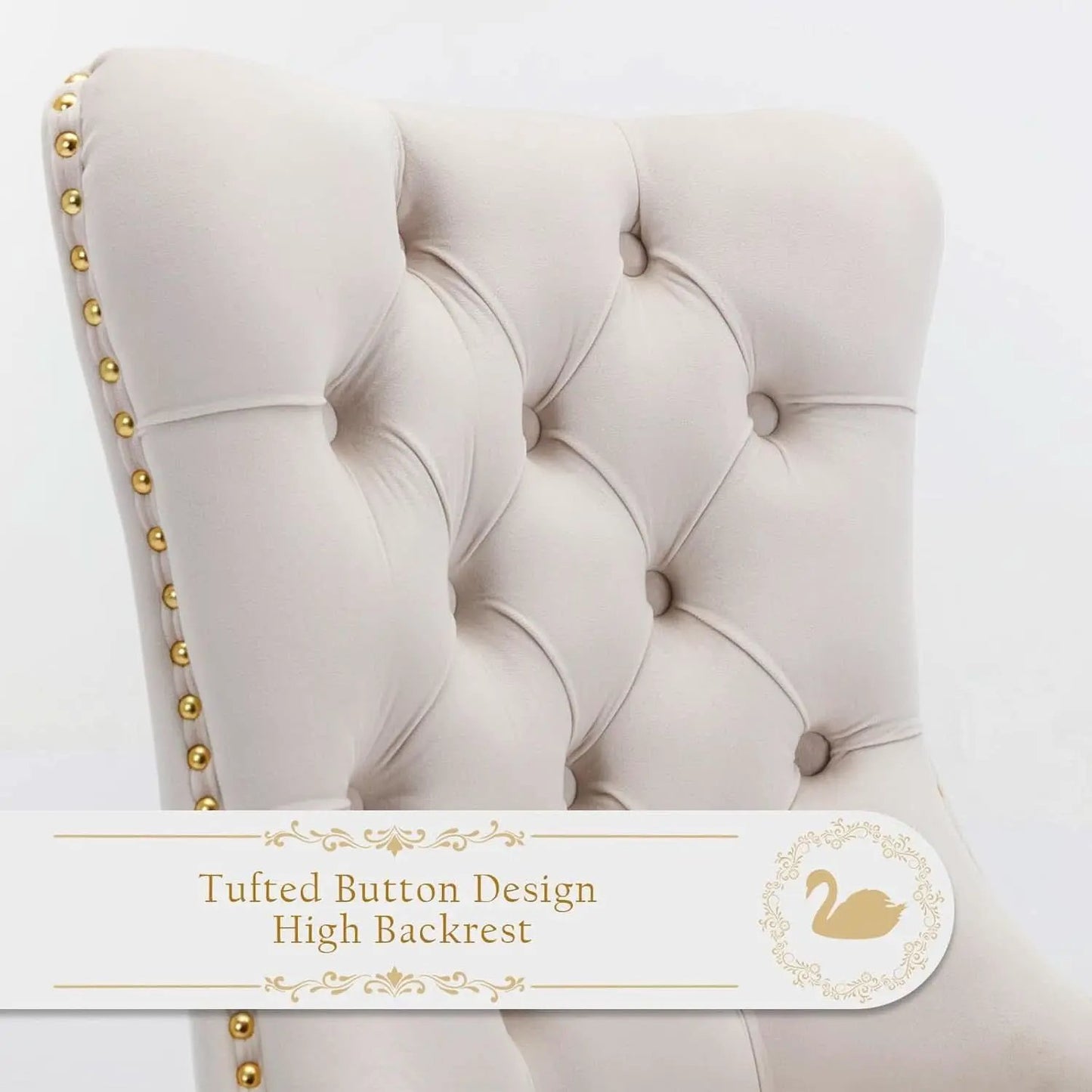 Velvet Dining Chairs Set Of 4 With Gold Plated Legs from PriceLows™