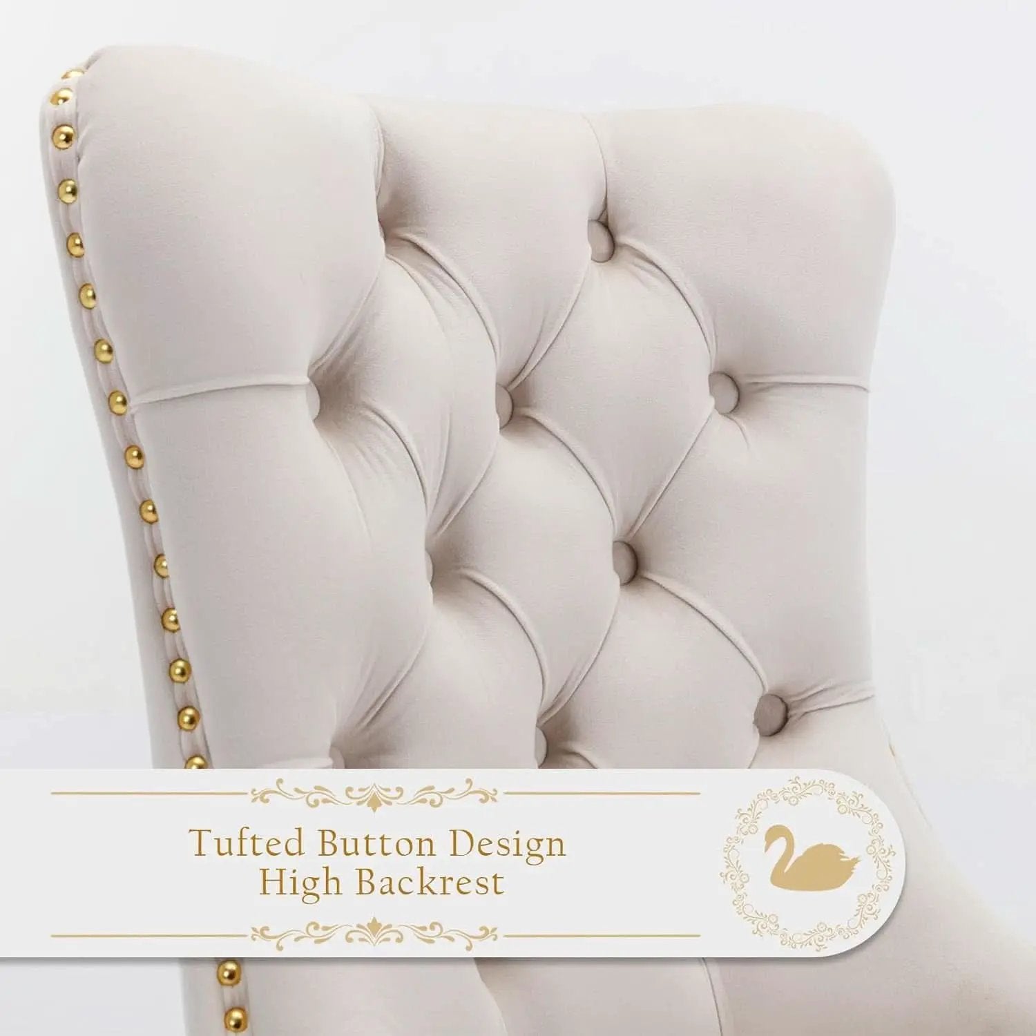 Velvet Dining Chairs Set Of 4 With Gold Plated Legs from PriceLows™