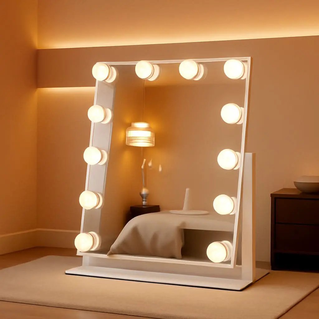 13 By 11 Lighted Makeup Vanity Mirror 12 Dimmable Bulbs from PriceLows™