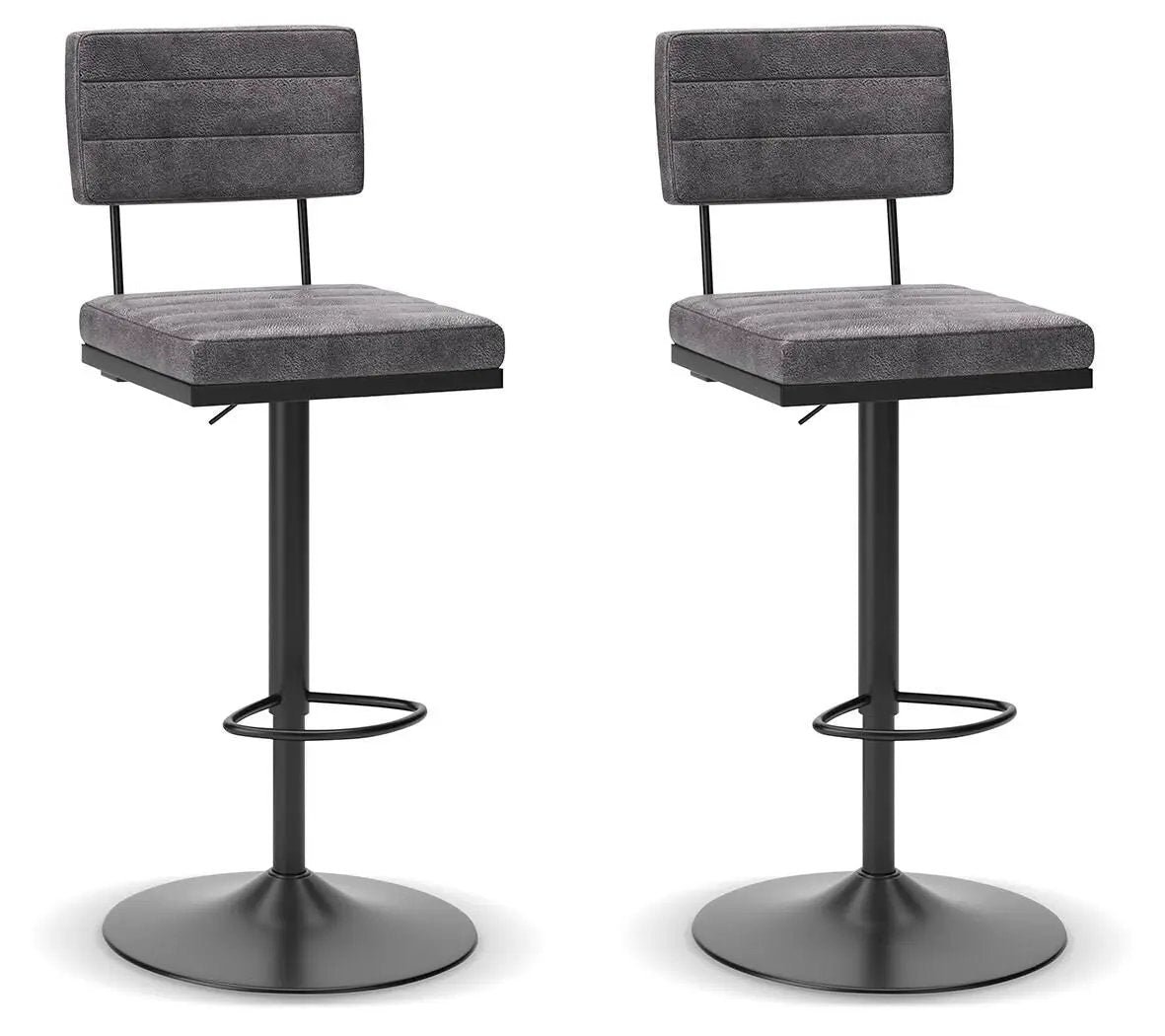 Strumford Tall Swivel Barstool | Set Of 2 | Metal Frame | Cushioned Seat And Back