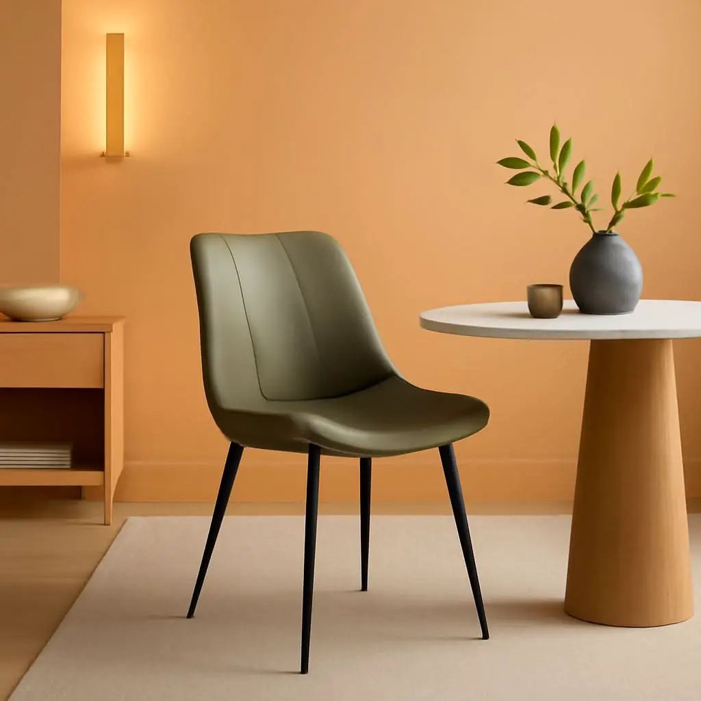 Green Leather Bar Stools With Back Modern Set Of Two from PriceLows™