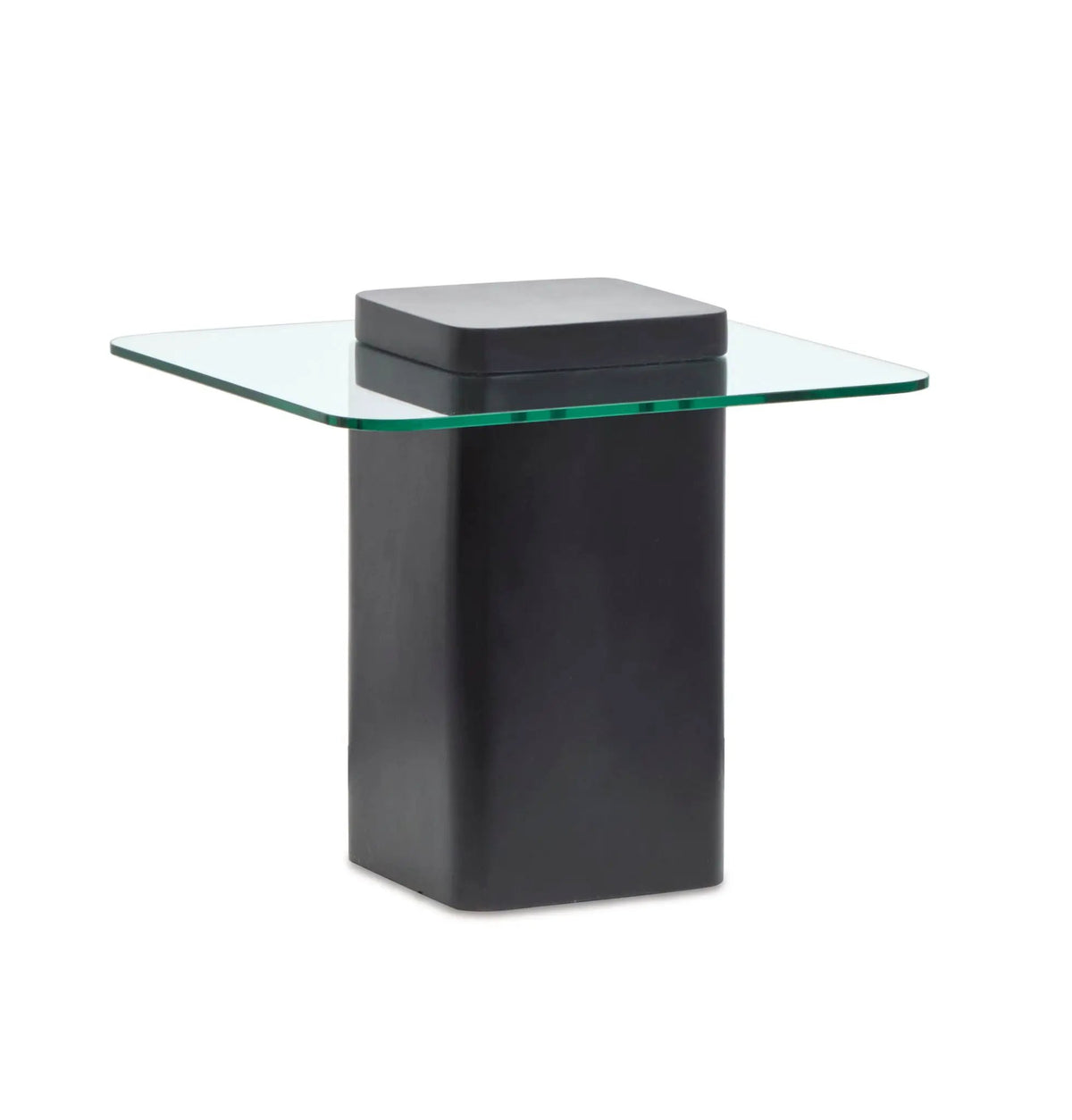 Donora Square End Table | Glass Top | Modern Square Base | Minimalist Design