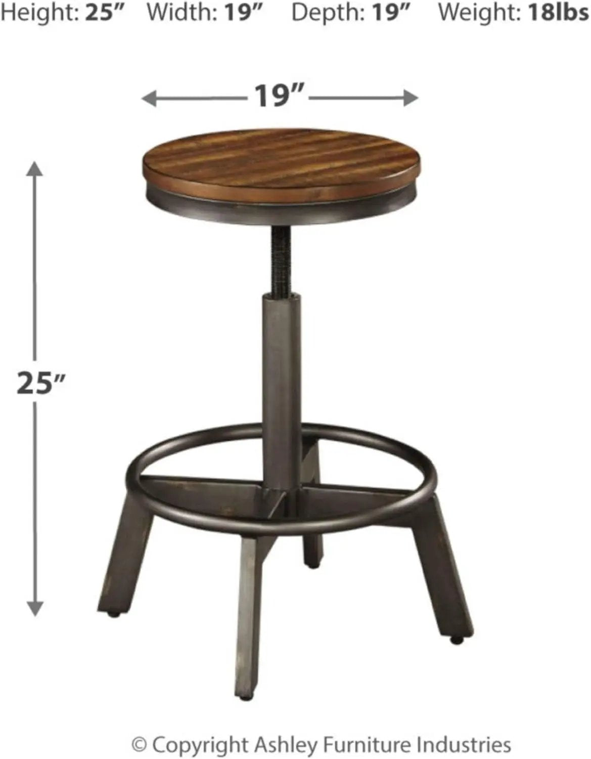 Torjin 24 Inch Adjustable Height Brown Barstools Set from PriceLows™